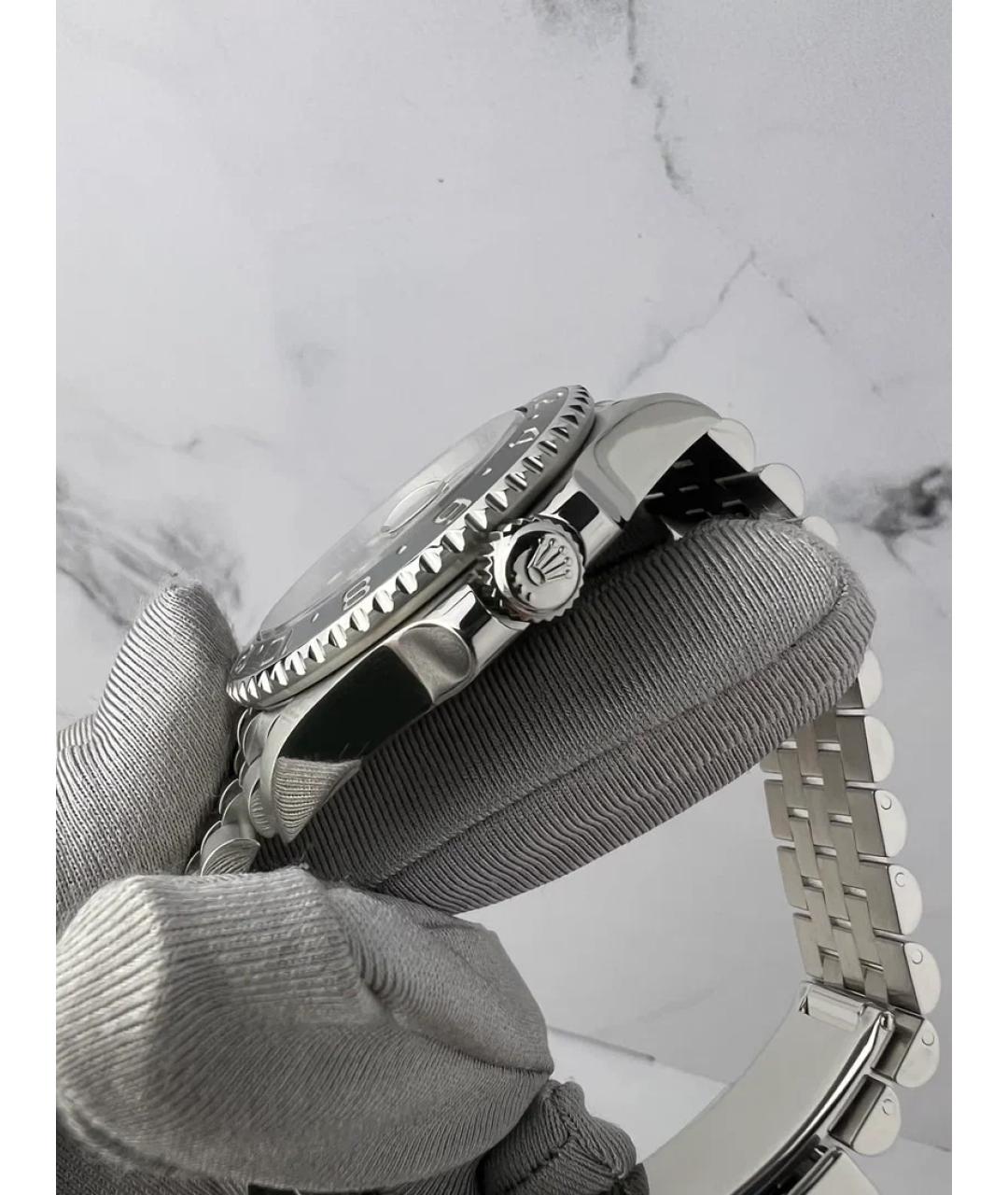 ROLEX Черные металлические часы, фото 3