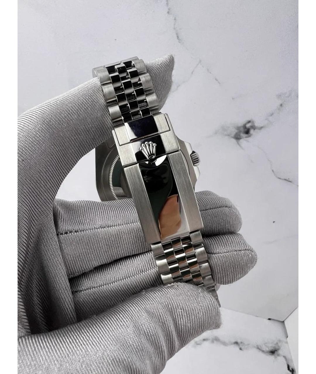 ROLEX Черные металлические часы, фото 5