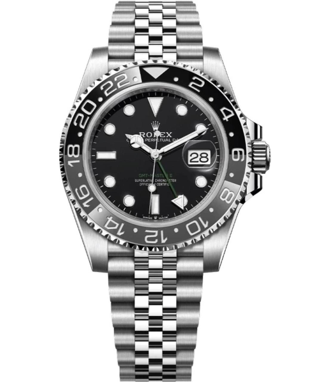 ROLEX Черные металлические часы, фото 1