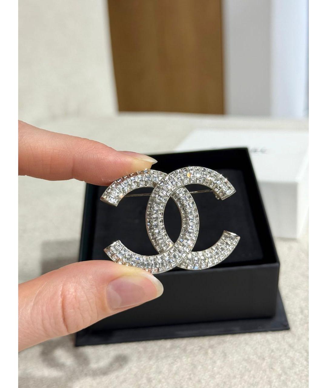 CHANEL Серебряная металлическая булавка / брошь, фото 2