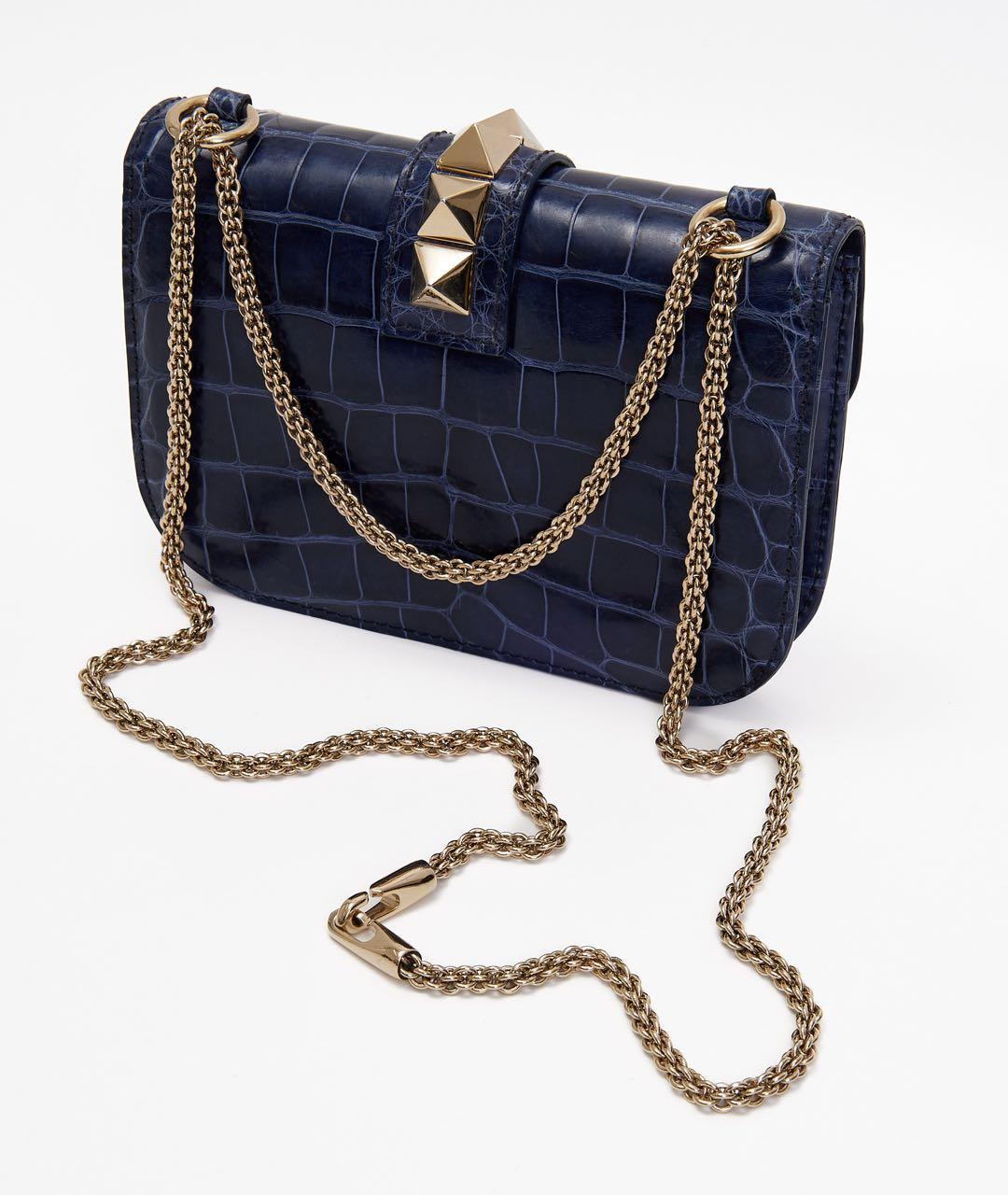 VALENTINO Темно-синяя кожаная сумка через плечо, фото 2