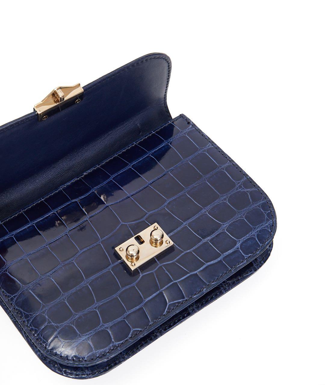 VALENTINO Темно-синяя кожаная сумка через плечо, фото 3