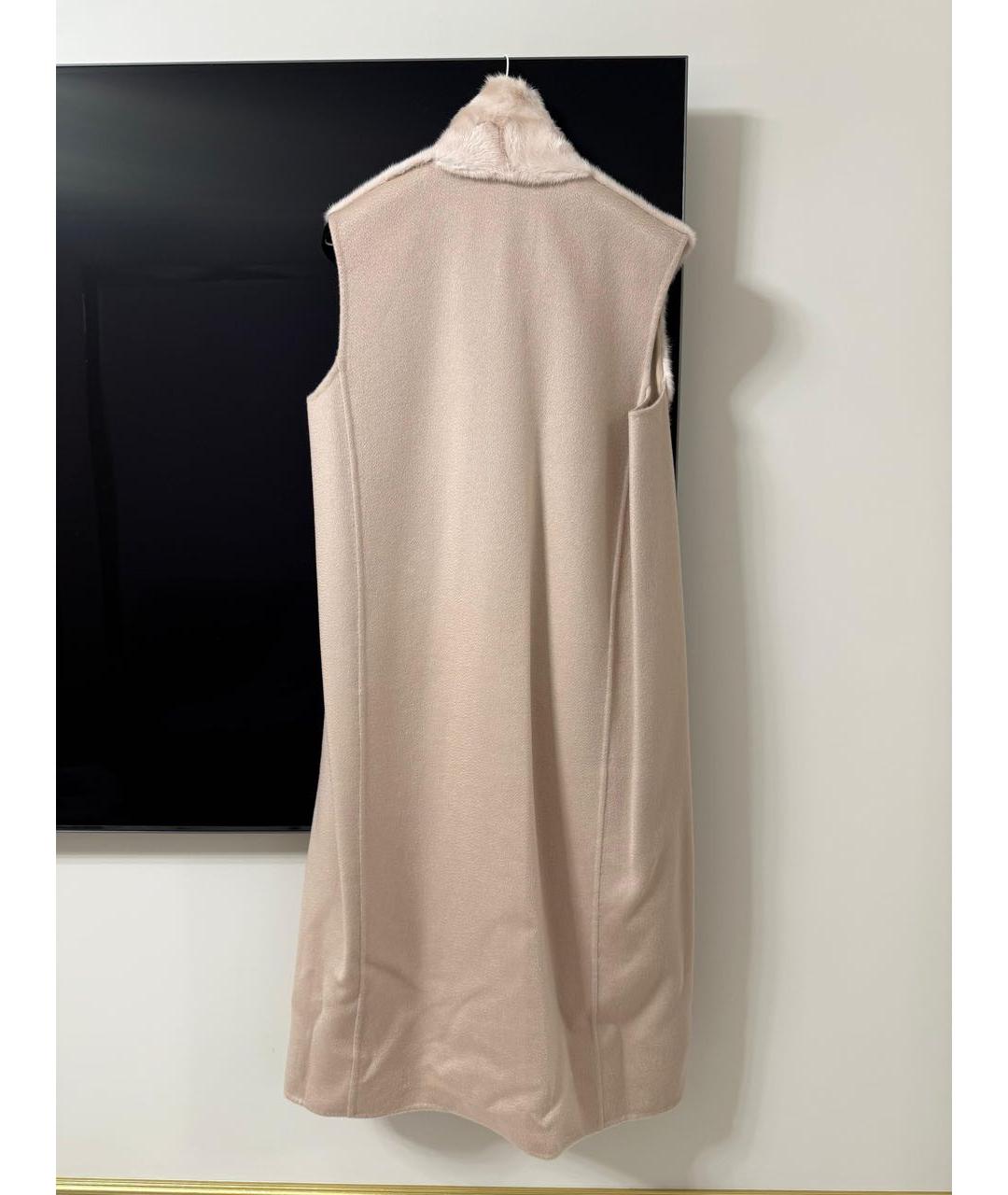 MANZONI 24 Бежевый меховой жилет, фото 2