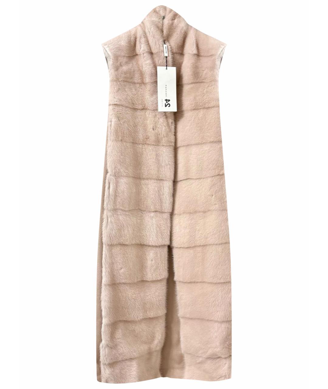 MANZONI 24 Бежевый меховой жилет, фото 1