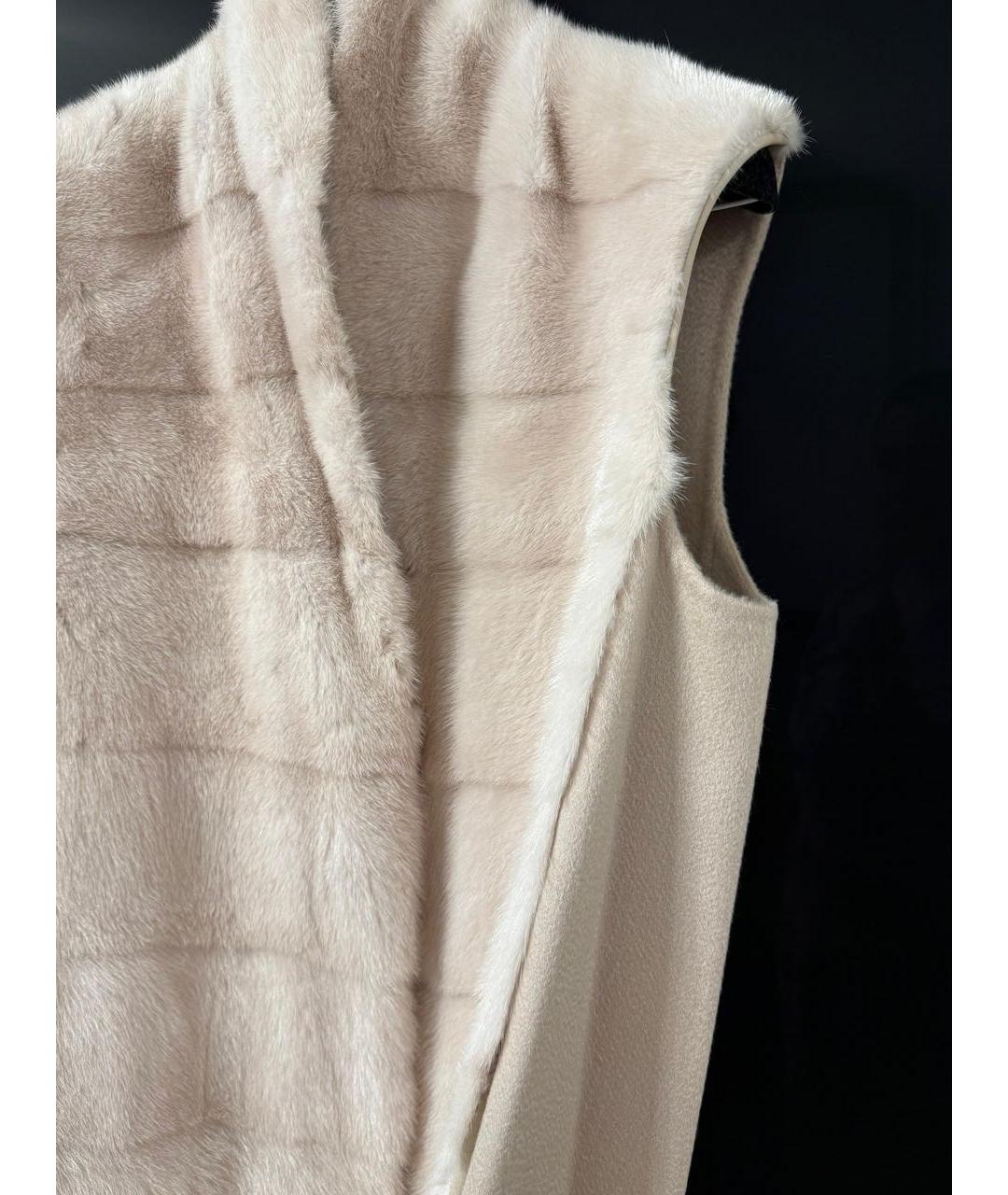 MANZONI 24 Бежевый меховой жилет, фото 4