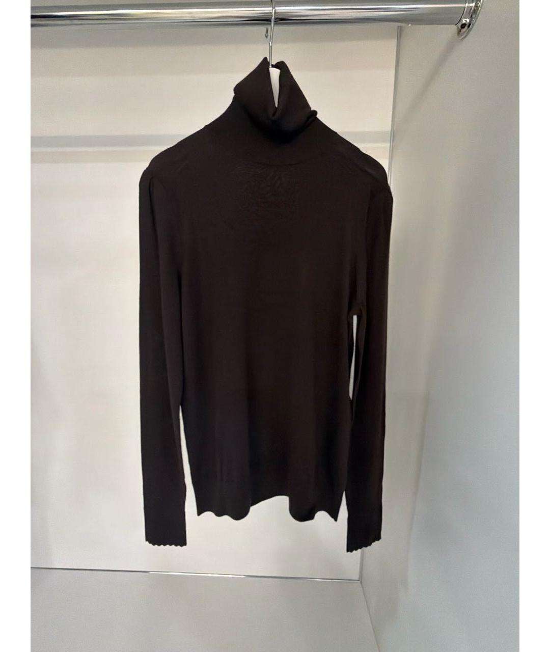 CHLOE Коричневая шерстяная водолазка, фото 8