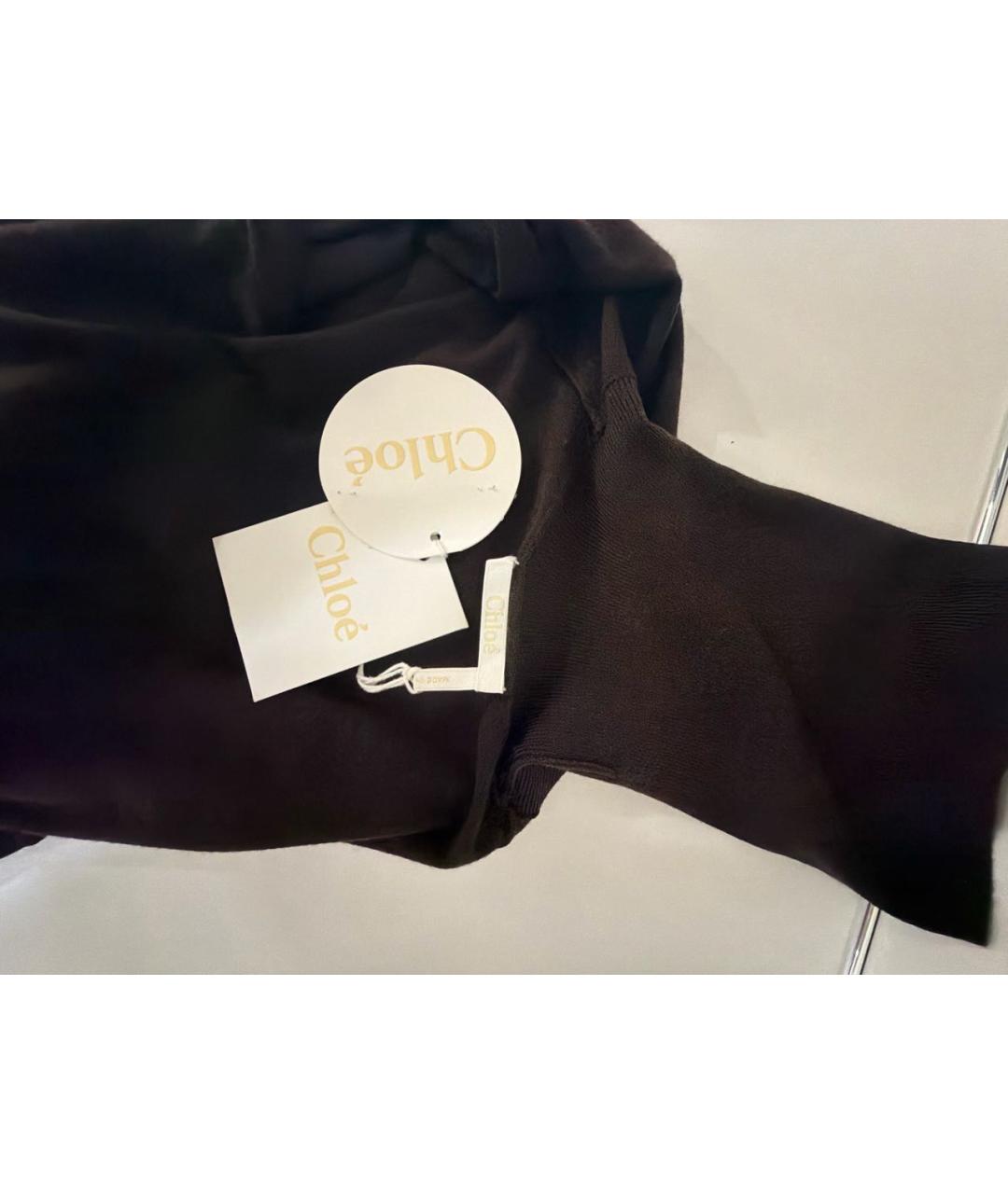 CHLOE Коричневая шерстяная водолазка, фото 3