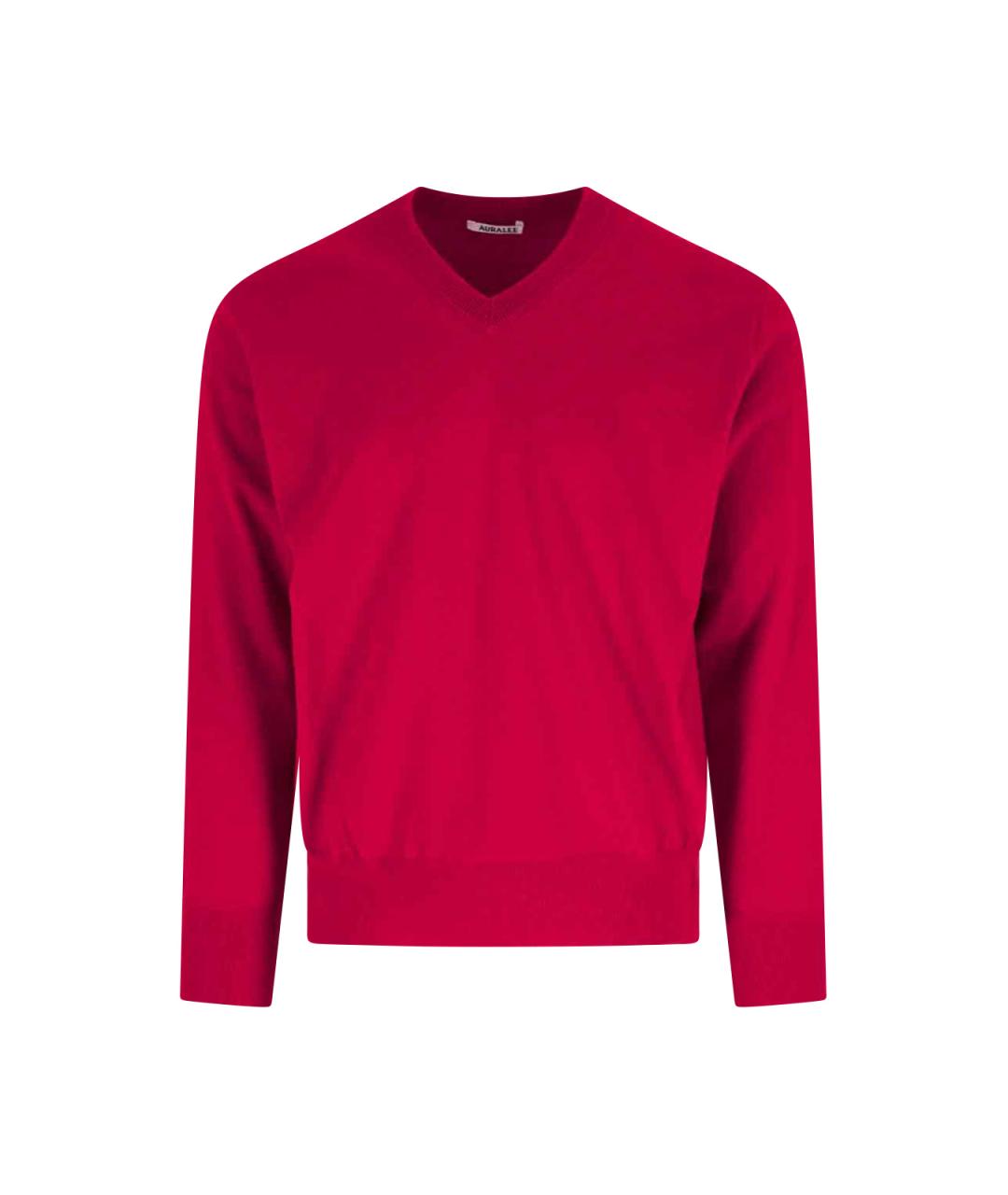 AURALEE Красный шерстяной джемпер / свитер, фото 1