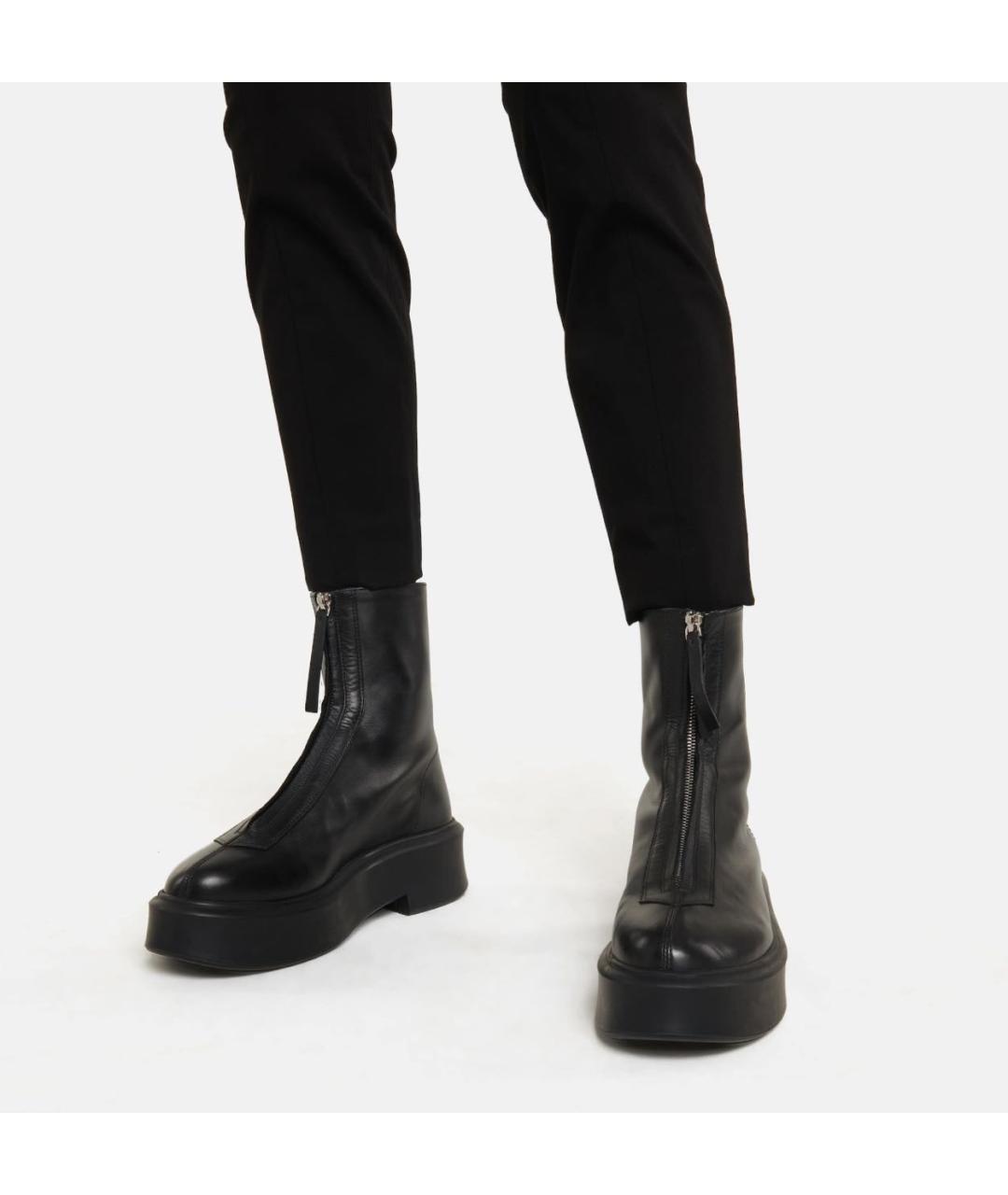 THE ROW Черные кожаные ботинки, фото 4