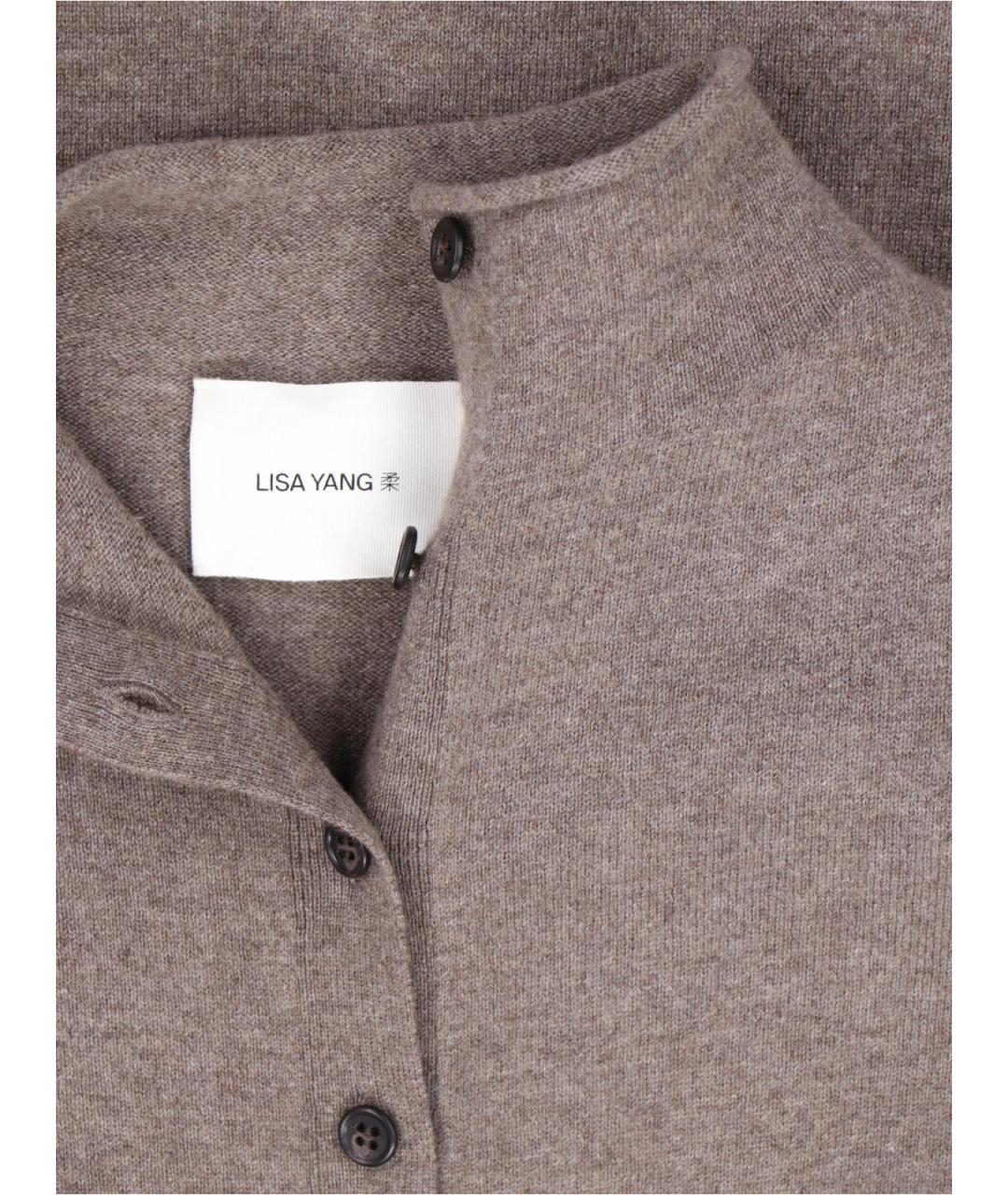LISA YANG Коричневый кашемировый кардиган, фото 3