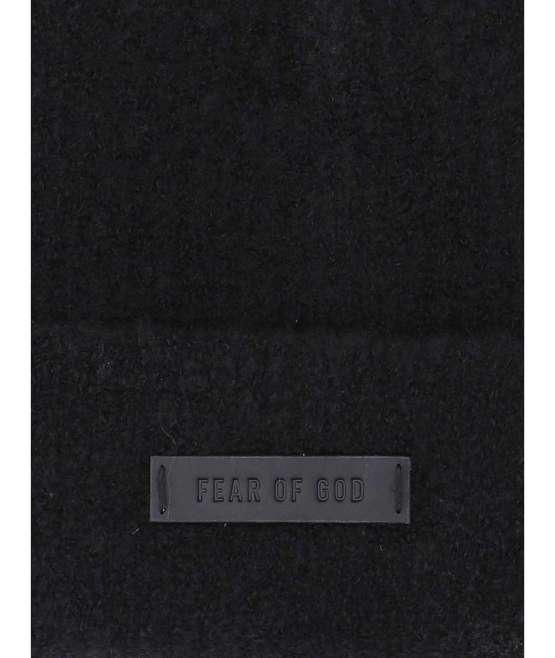 FEAR OF GOD Черная шерстяная шапка, фото 3
