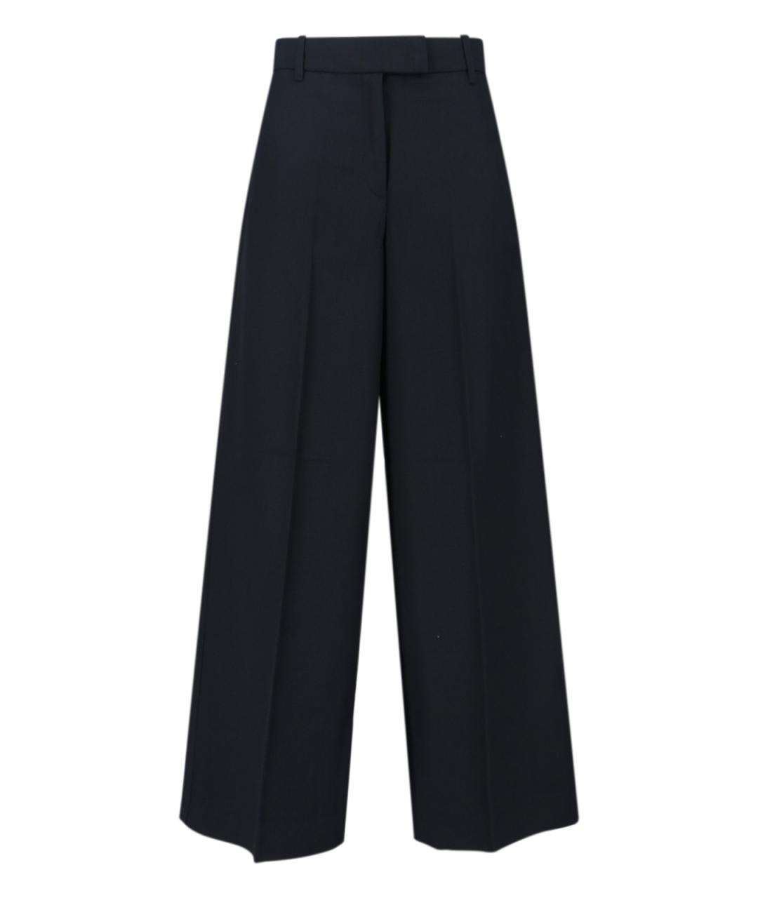 CALVIN KLEIN Черные шерстяные прямые брюки, фото 1