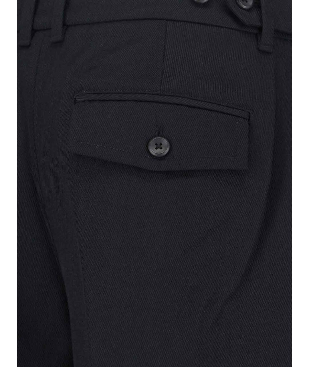 CALVIN KLEIN Черные шерстяные прямые брюки, фото 4