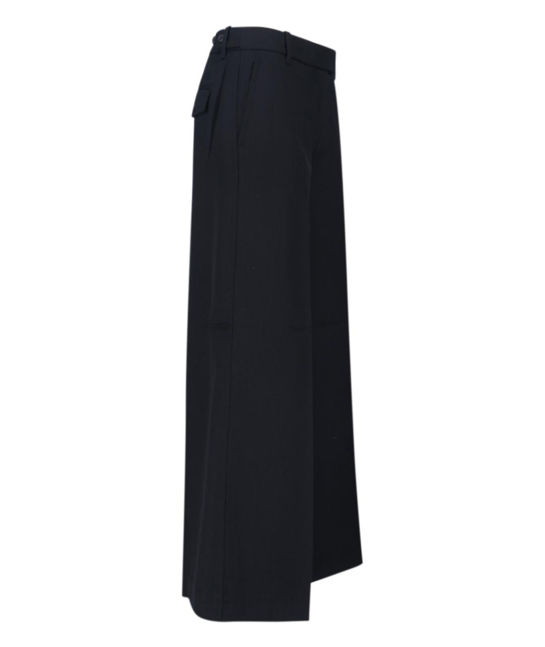 CALVIN KLEIN Черные шерстяные прямые брюки, фото 3