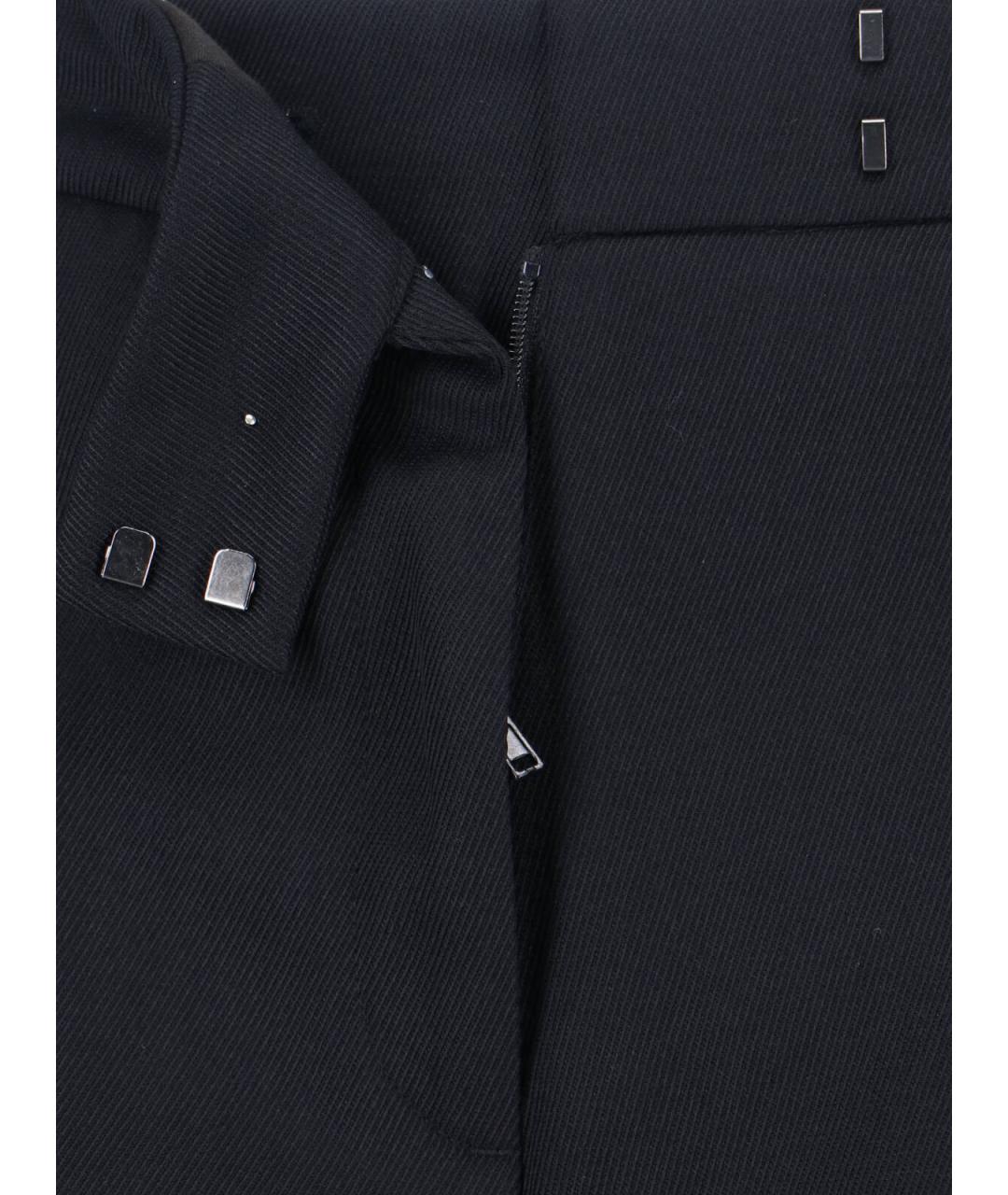 CALVIN KLEIN Черные шерстяные прямые брюки, фото 5