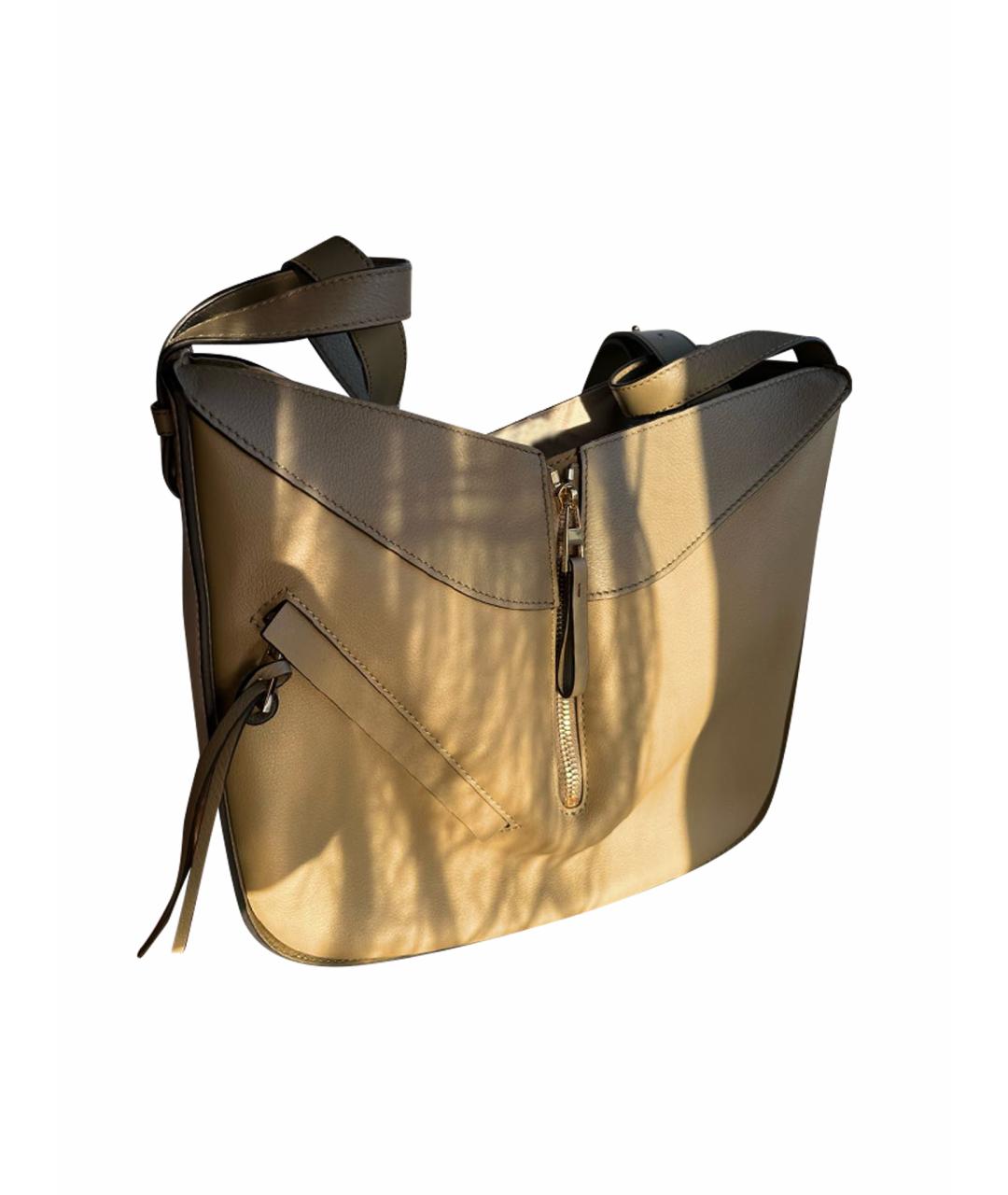 LOEWE Бежевая кожаная сумка тоут, фото 1