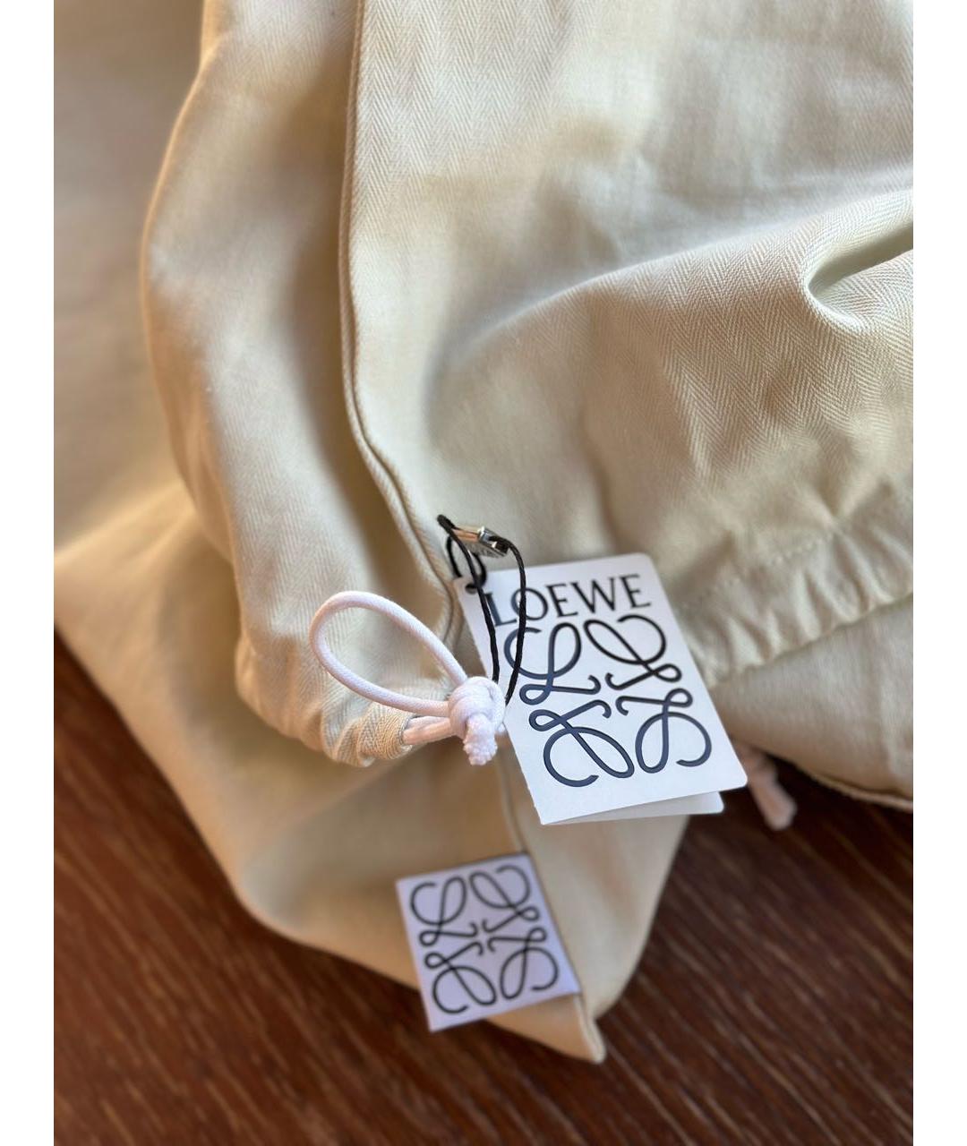 LOEWE Бежевая кожаная сумка тоут, фото 3