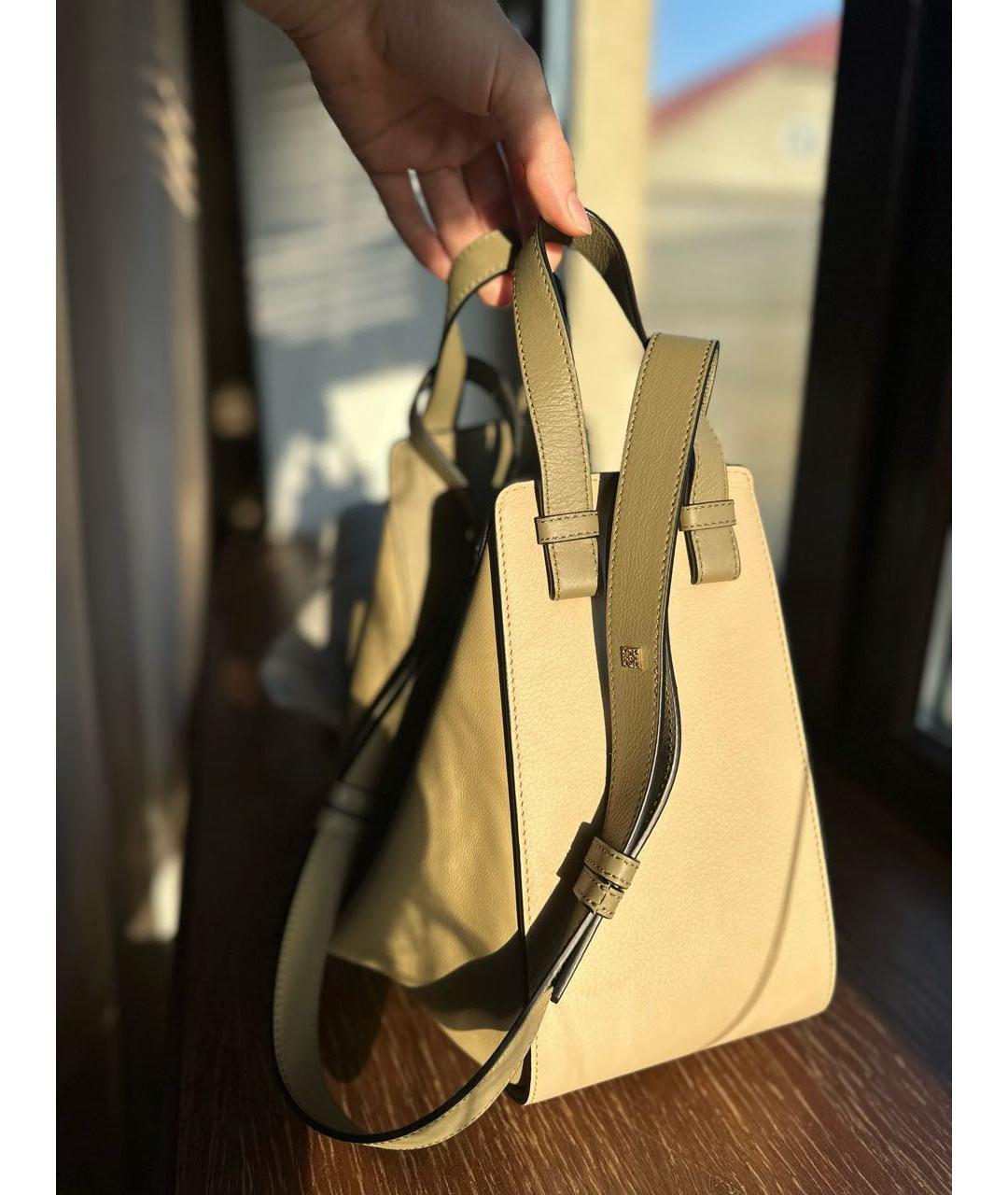 LOEWE Бежевая кожаная сумка тоут, фото 4