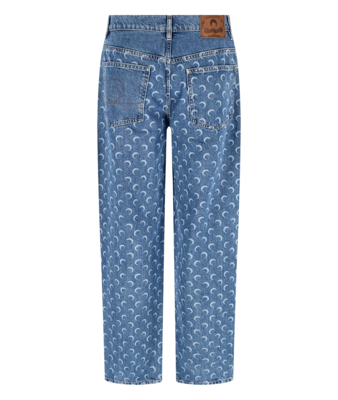 MARINE SERRE Синие хлопковые прямые джинсы, фото 2