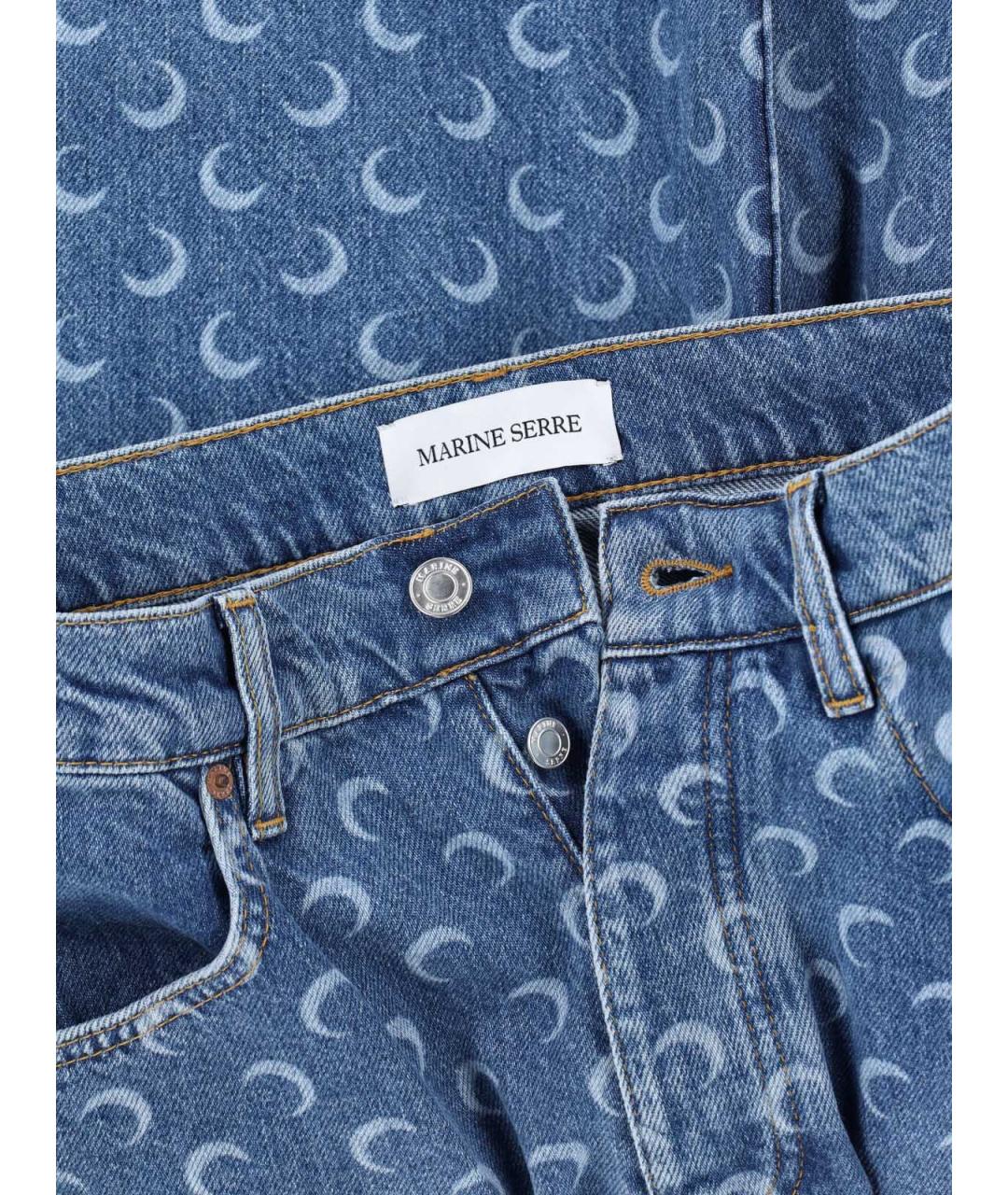 MARINE SERRE Синие хлопковые прямые джинсы, фото 5