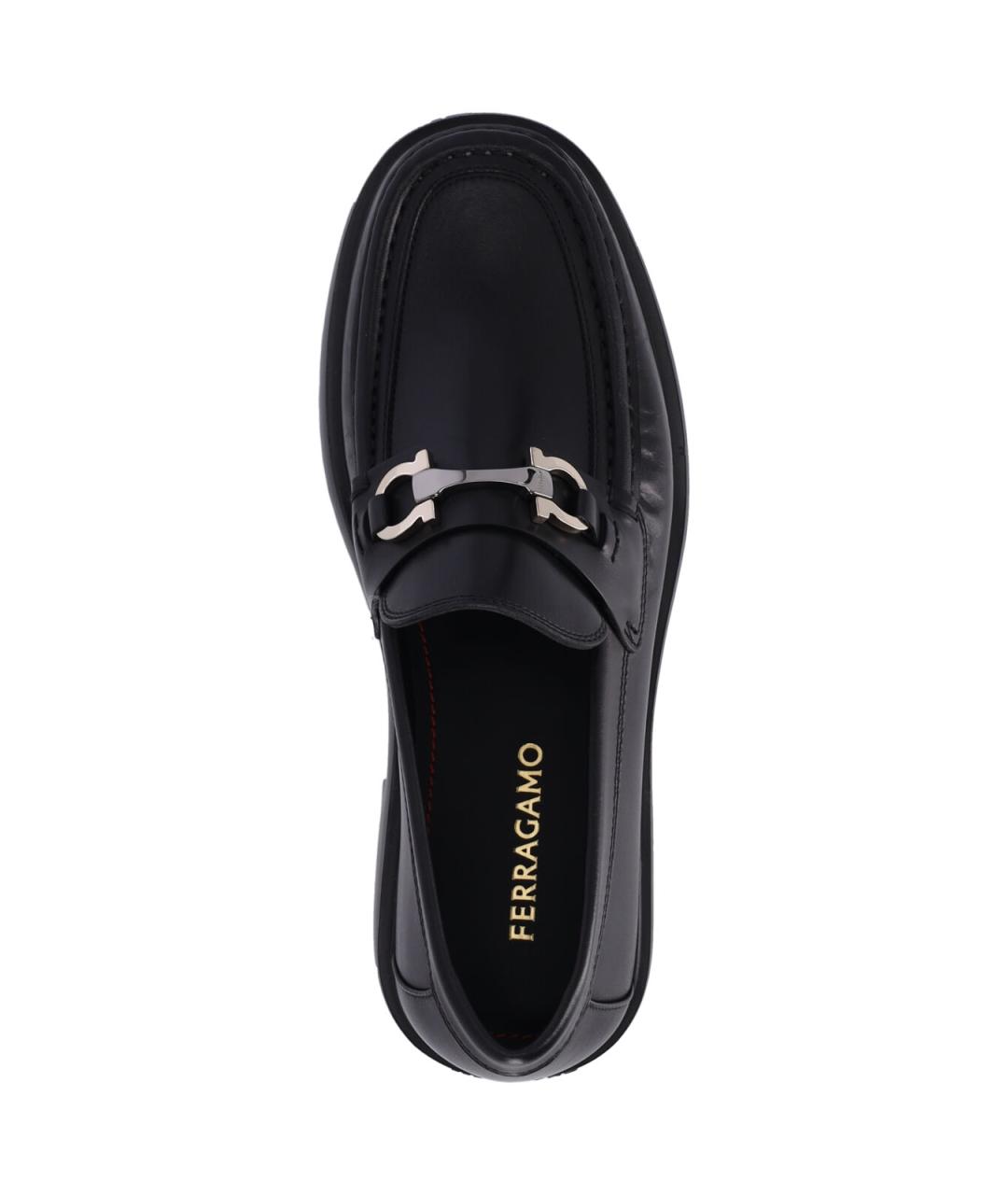 FERRAGAMO Черные кожаные лоферы, фото 5