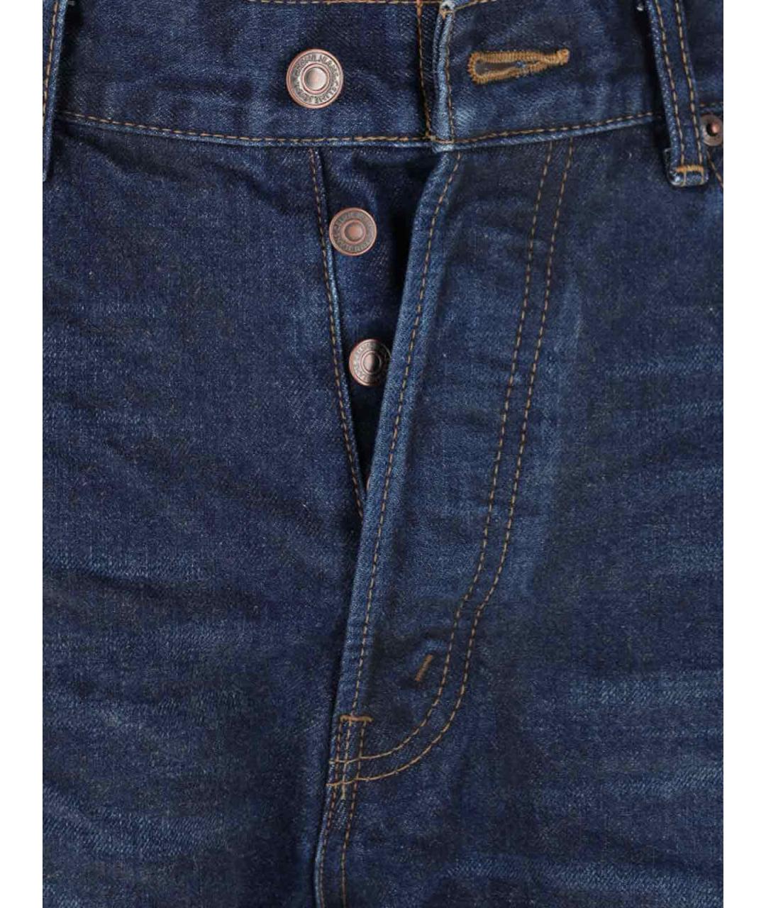 CELINE Синие хлопковые прямые джинсы, фото 5