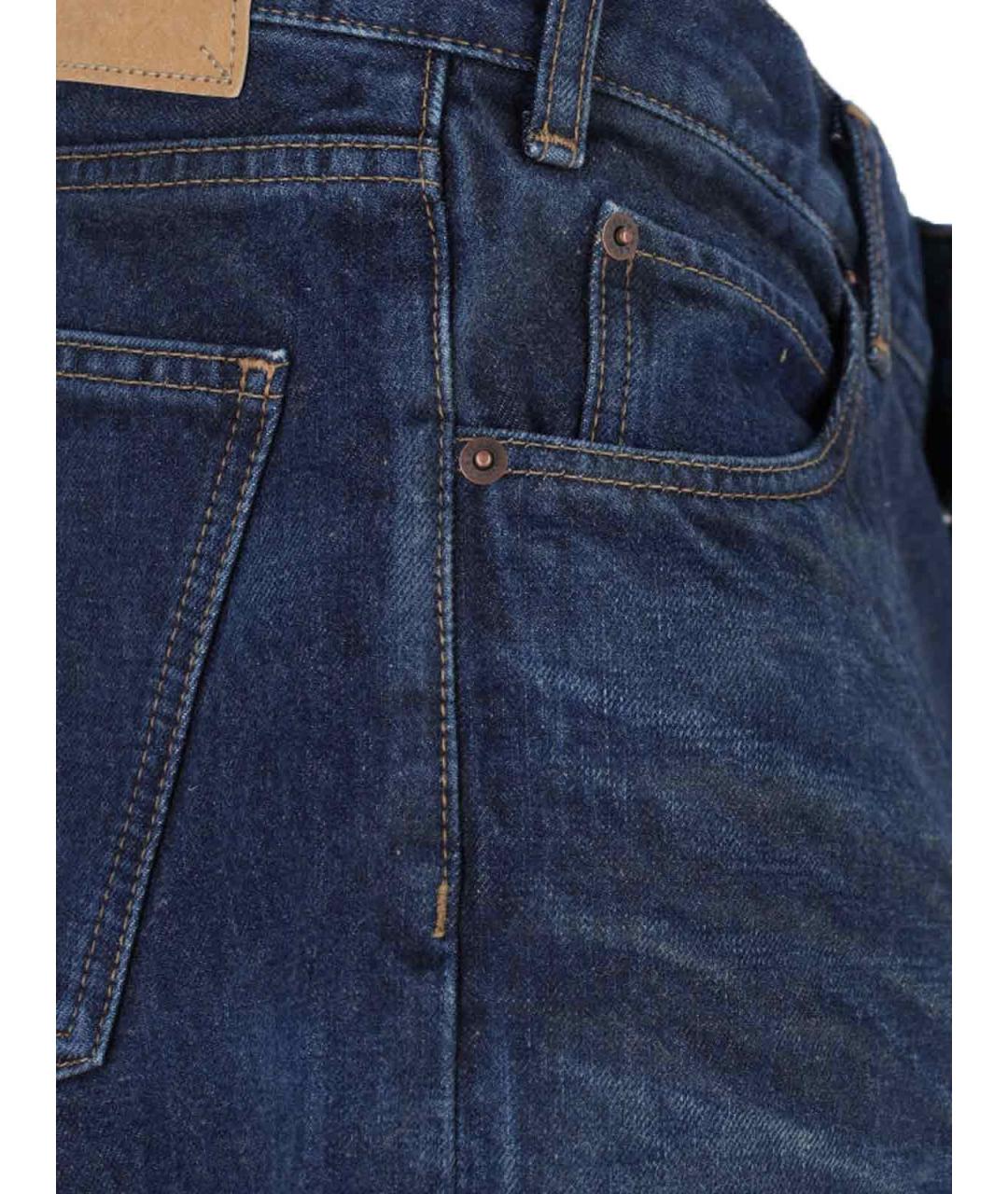 CELINE Синие хлопковые прямые джинсы, фото 4