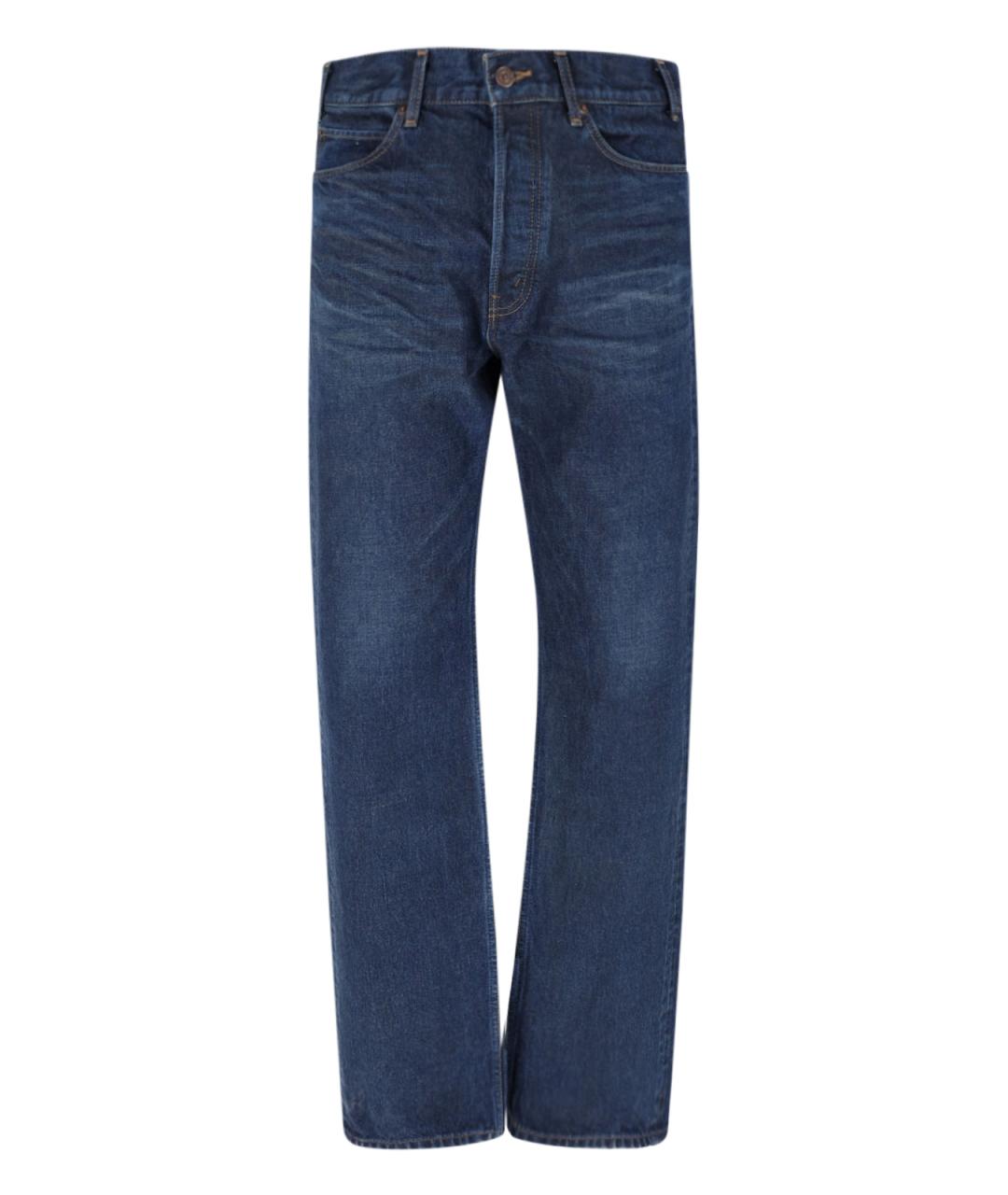 CELINE Синие хлопковые прямые джинсы, фото 1