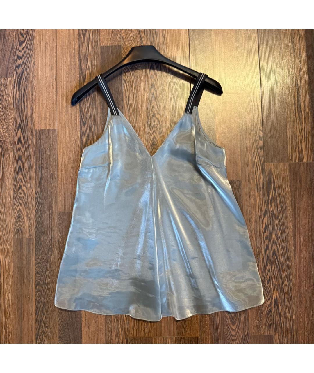 BRUNELLO CUCINELLI Антрацитовая шелковая футболка, фото 4