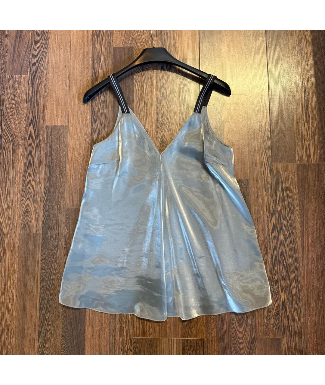 BRUNELLO CUCINELLI Антрацитовая шелковая футболка, фото 3