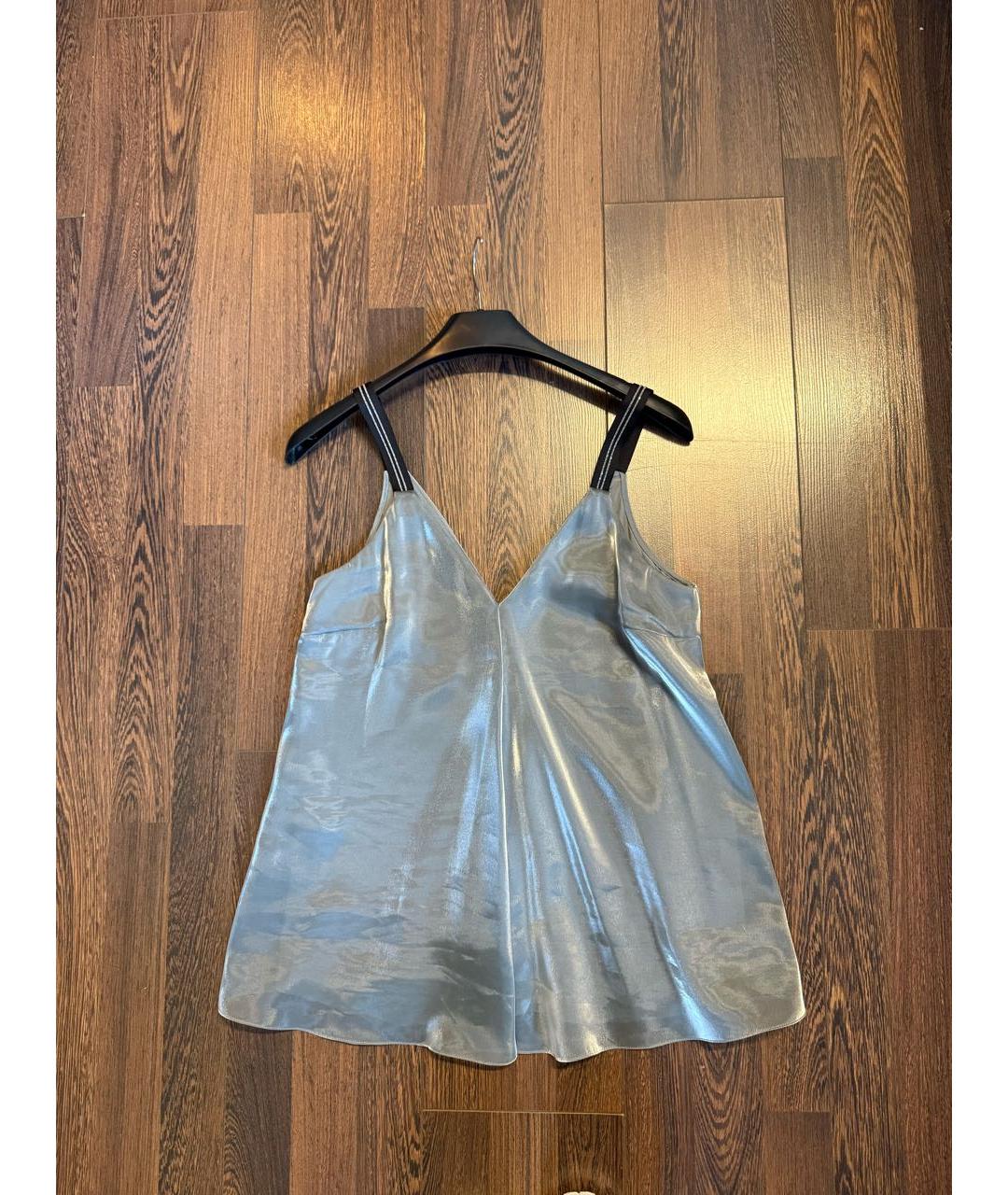 BRUNELLO CUCINELLI Антрацитовая шелковая футболка, фото 9