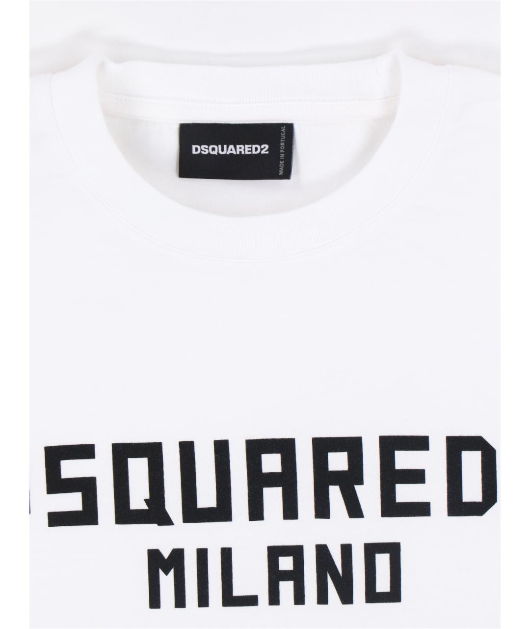 DSQUARED2 Белая хлопковая футболка, фото 3