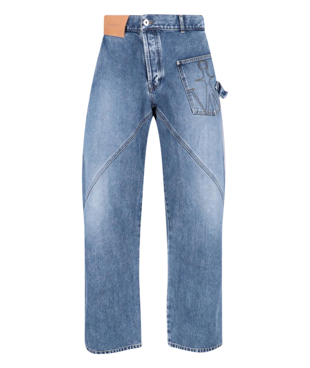 J.W.ANDERSON Голубые хлопковые прямые джинсы, фото 1