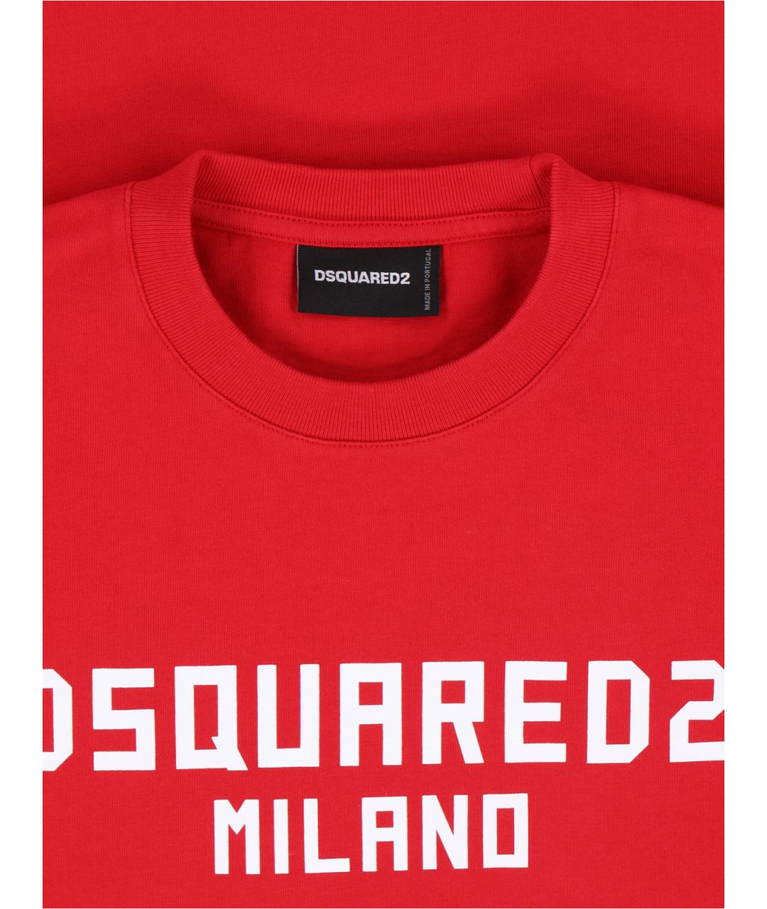 DSQUARED2 Красная хлопковая футболка, фото 3