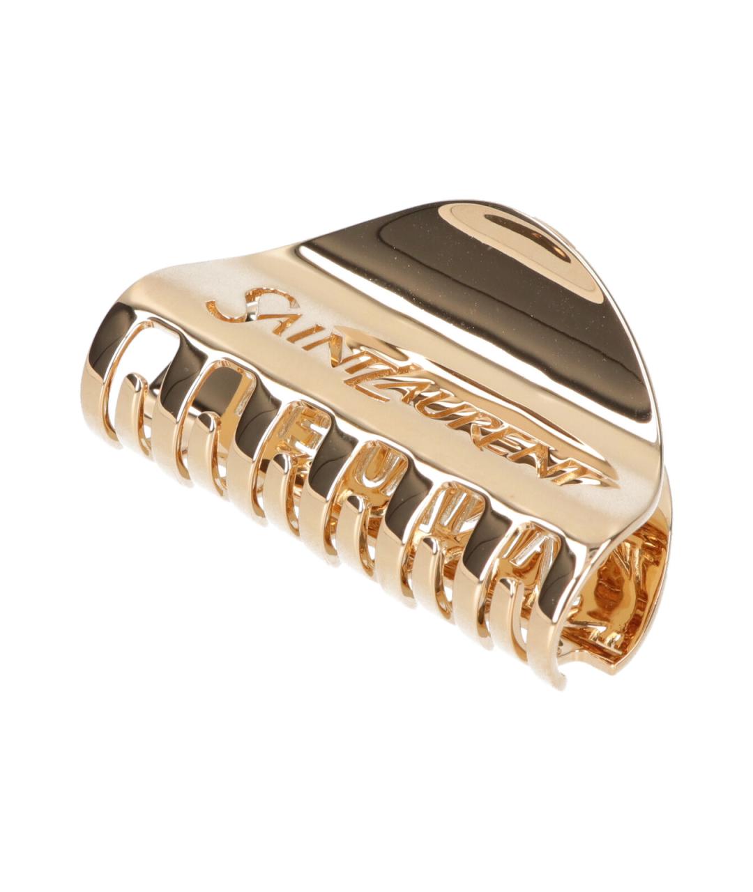 SAINT LAURENT Золотая заколка, фото 3