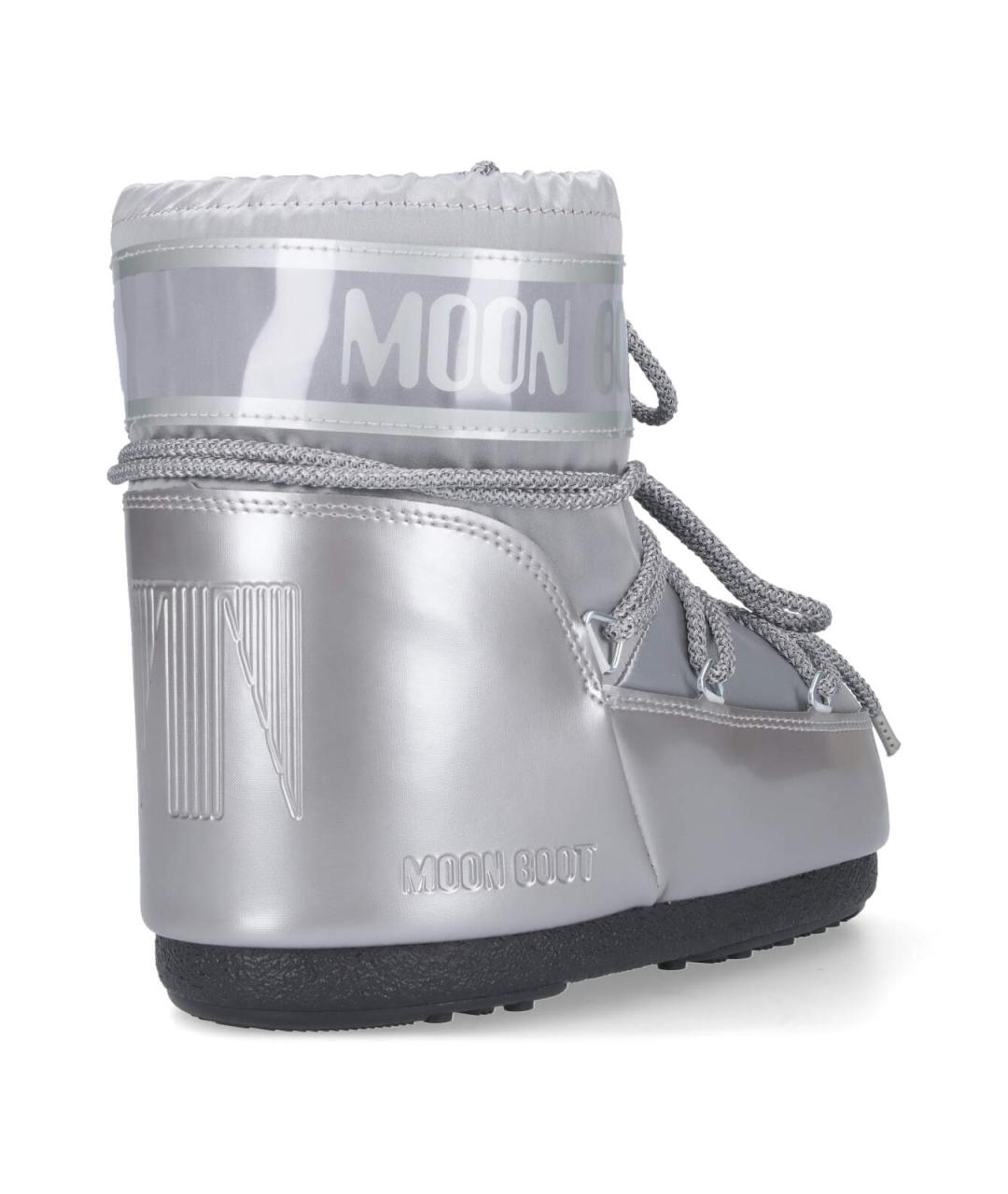 MOON BOOT Серебряные синтетические сапоги, фото 4