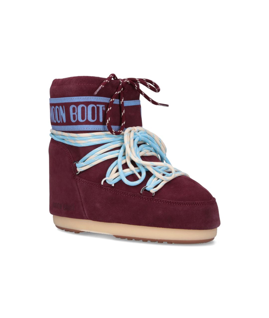 MOON BOOT Бордовые синтетические сапоги, фото 2