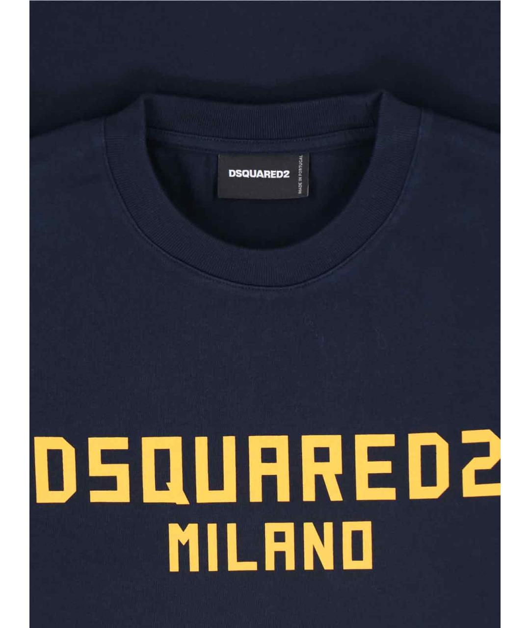 DSQUARED2 Темно-синяя хлопковая футболка, фото 3