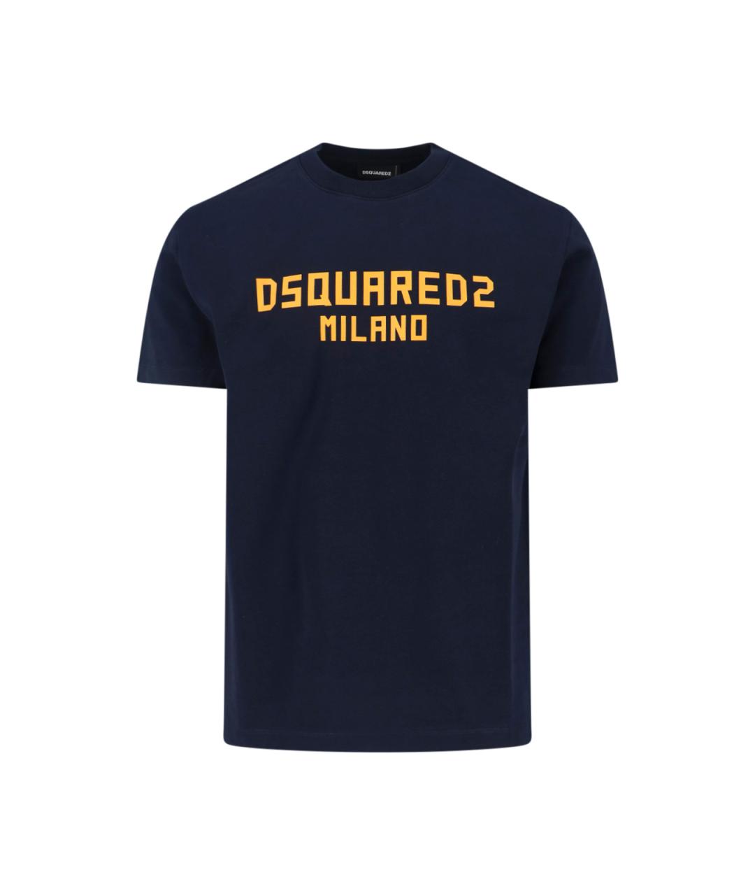 DSQUARED2 Темно-синяя хлопковая футболка, фото 1