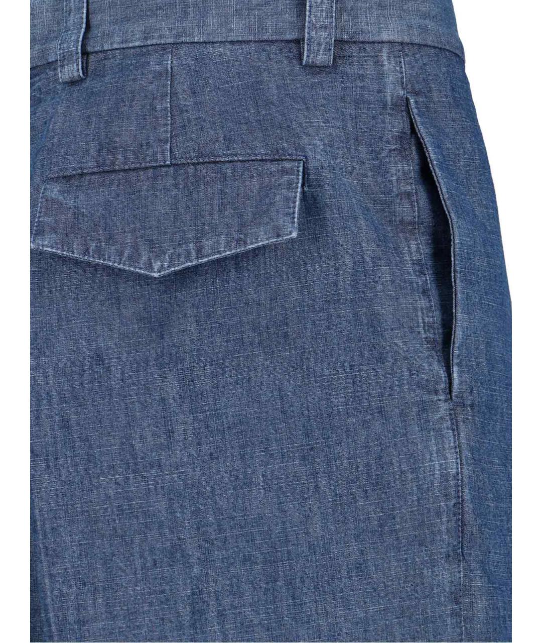 JIL SANDER Синие хлопковые повседневные брюки, фото 5