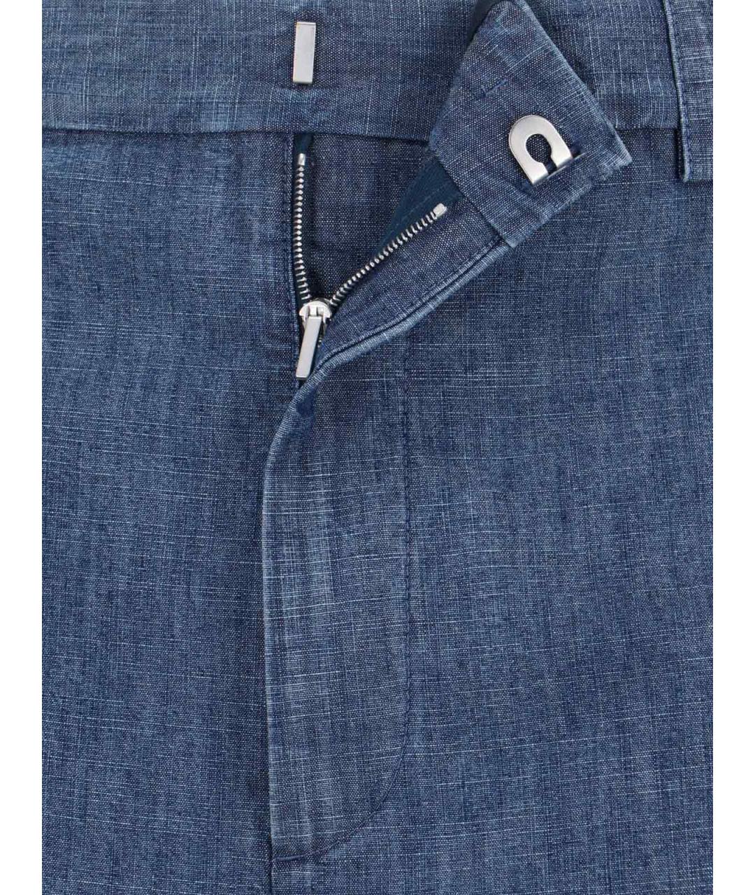 JIL SANDER Синие хлопковые повседневные брюки, фото 4