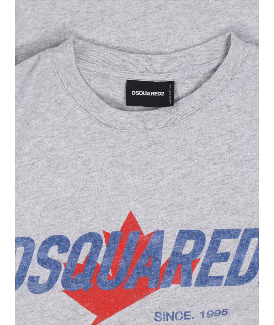 DSQUARED2 Серая хлопковая футболка, фото 3