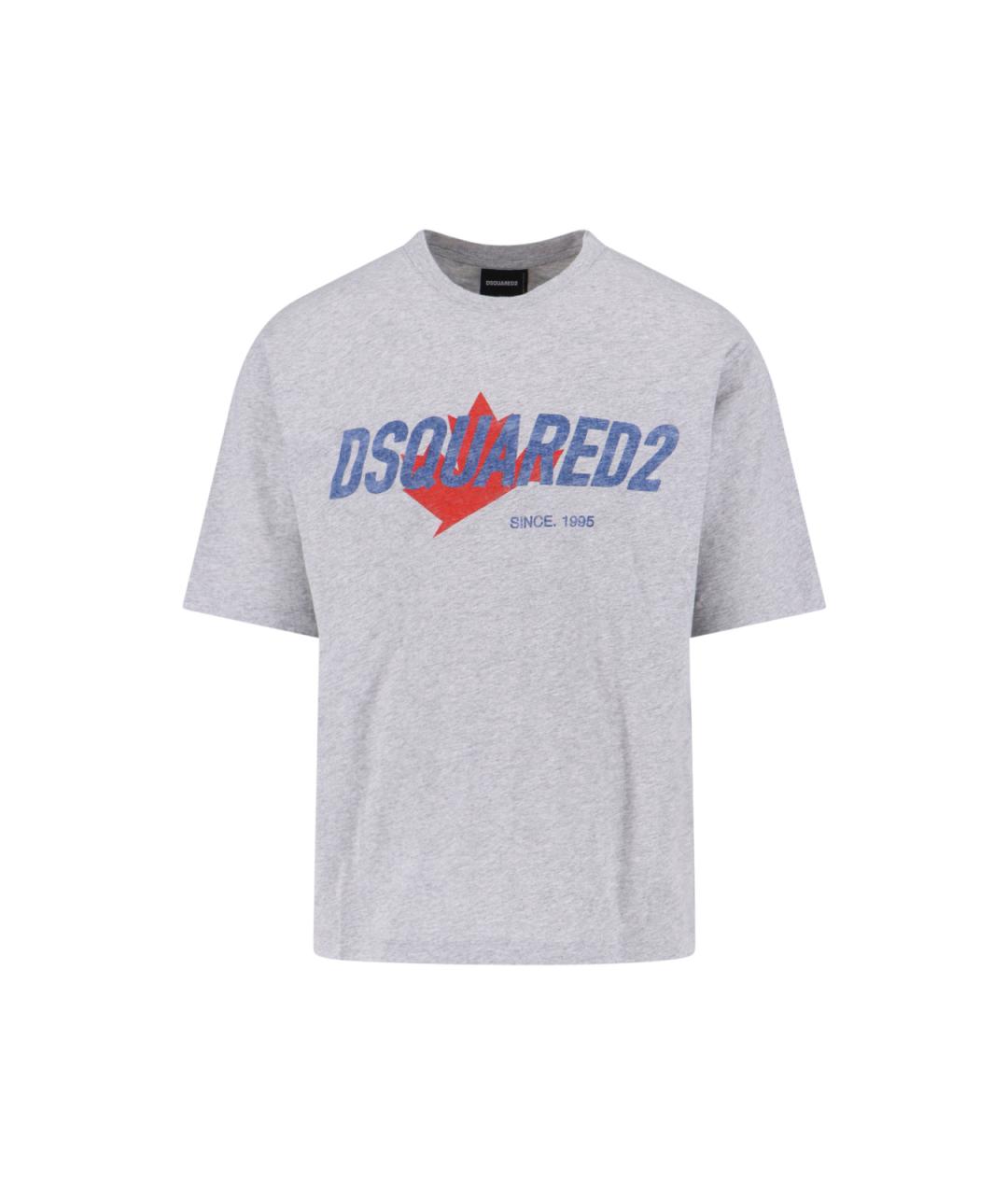 DSQUARED2 Серая хлопковая футболка, фото 1