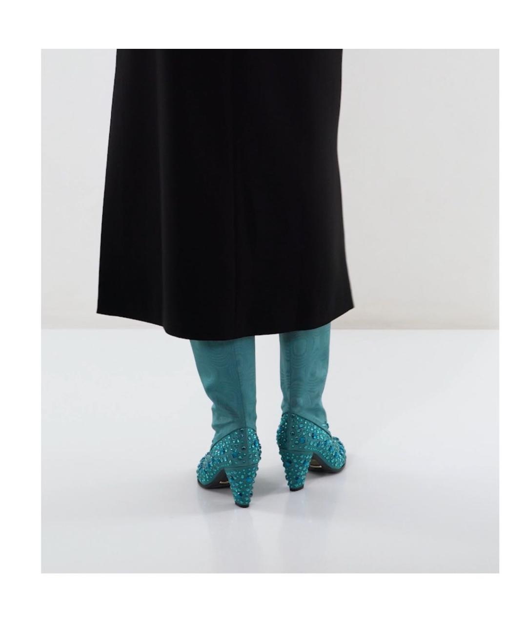 GUCCI Голубые текстильные сапоги, фото 6