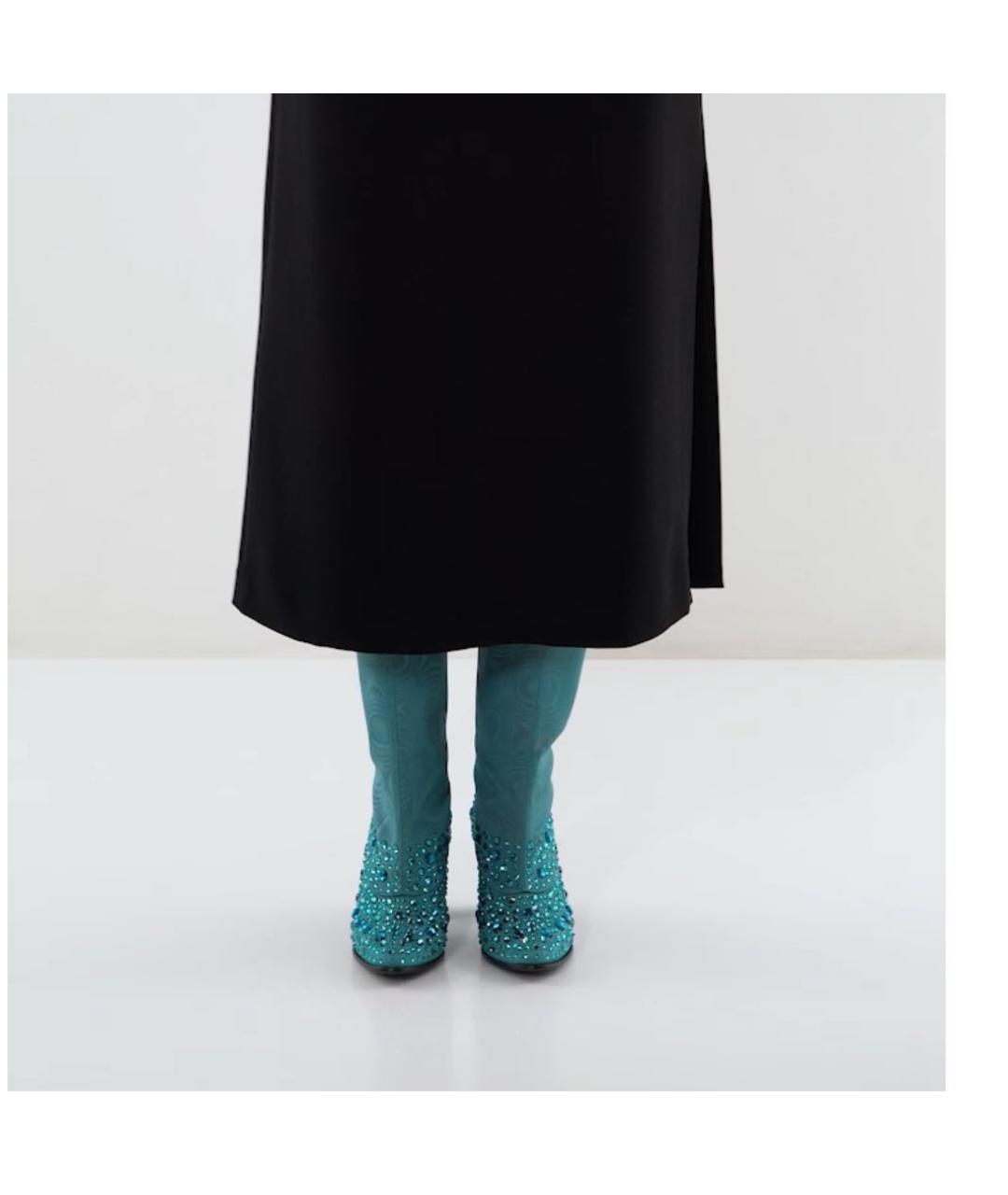 GUCCI Голубые текстильные сапоги, фото 5