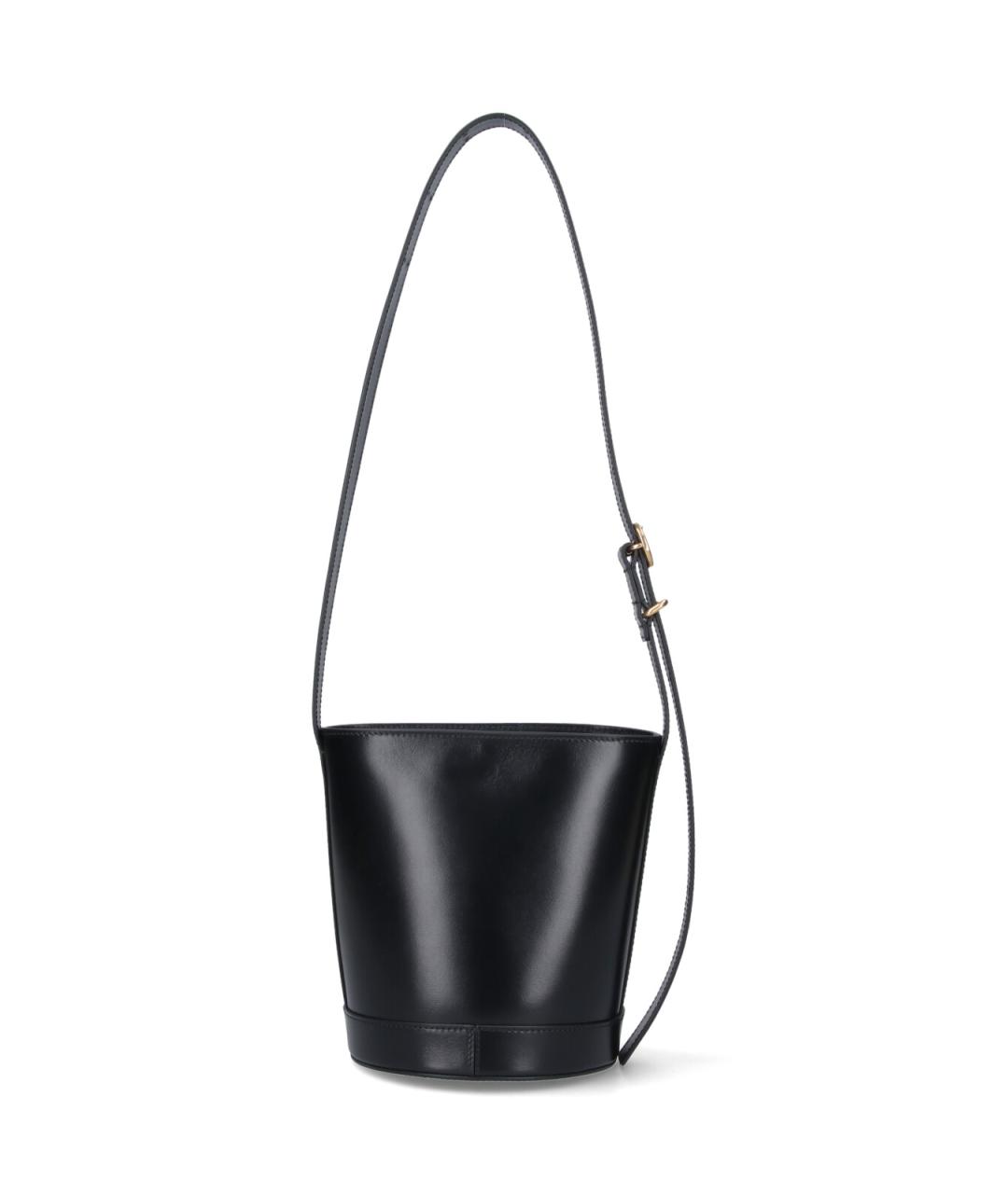 JIL SANDER Черная кожаная сумка через плечо, фото 3