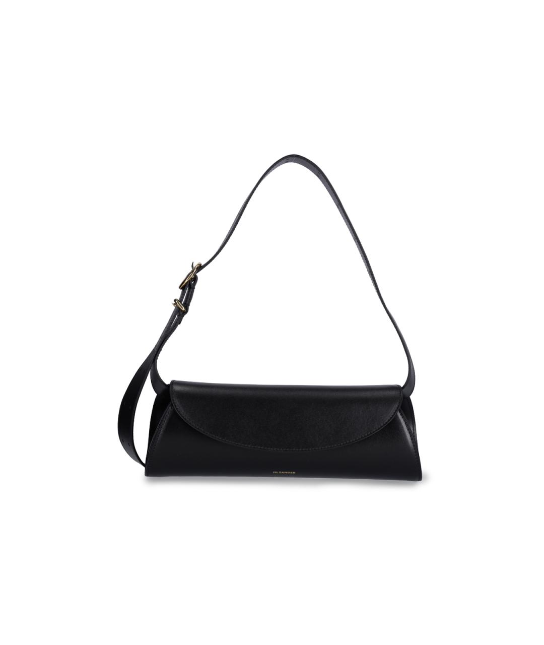 JIL SANDER Черная кожаная сумка через плечо, фото 1