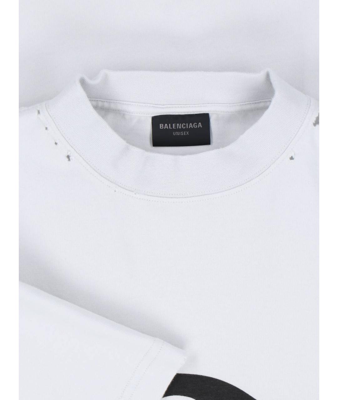 BALENCIAGA Белая хлопковая футболка, фото 3