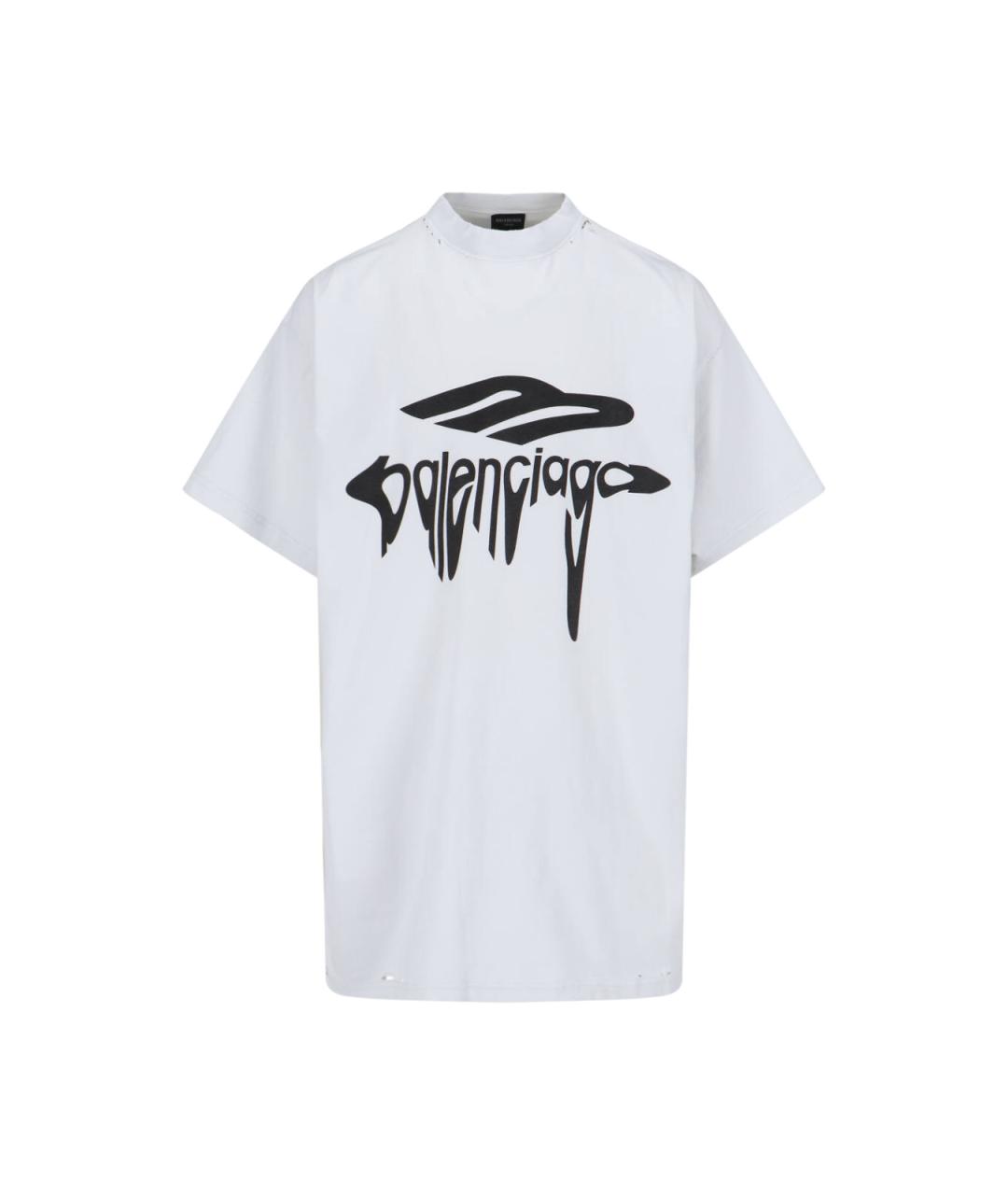 BALENCIAGA Белая хлопковая футболка, фото 1