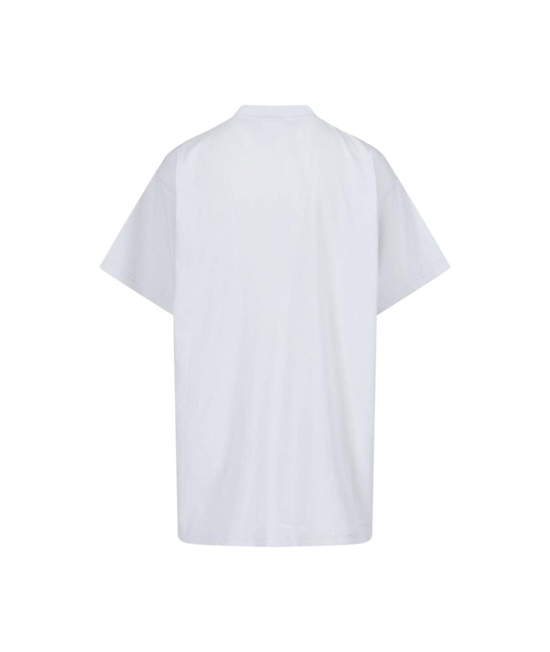 BALENCIAGA Белая хлопковая футболка, фото 2